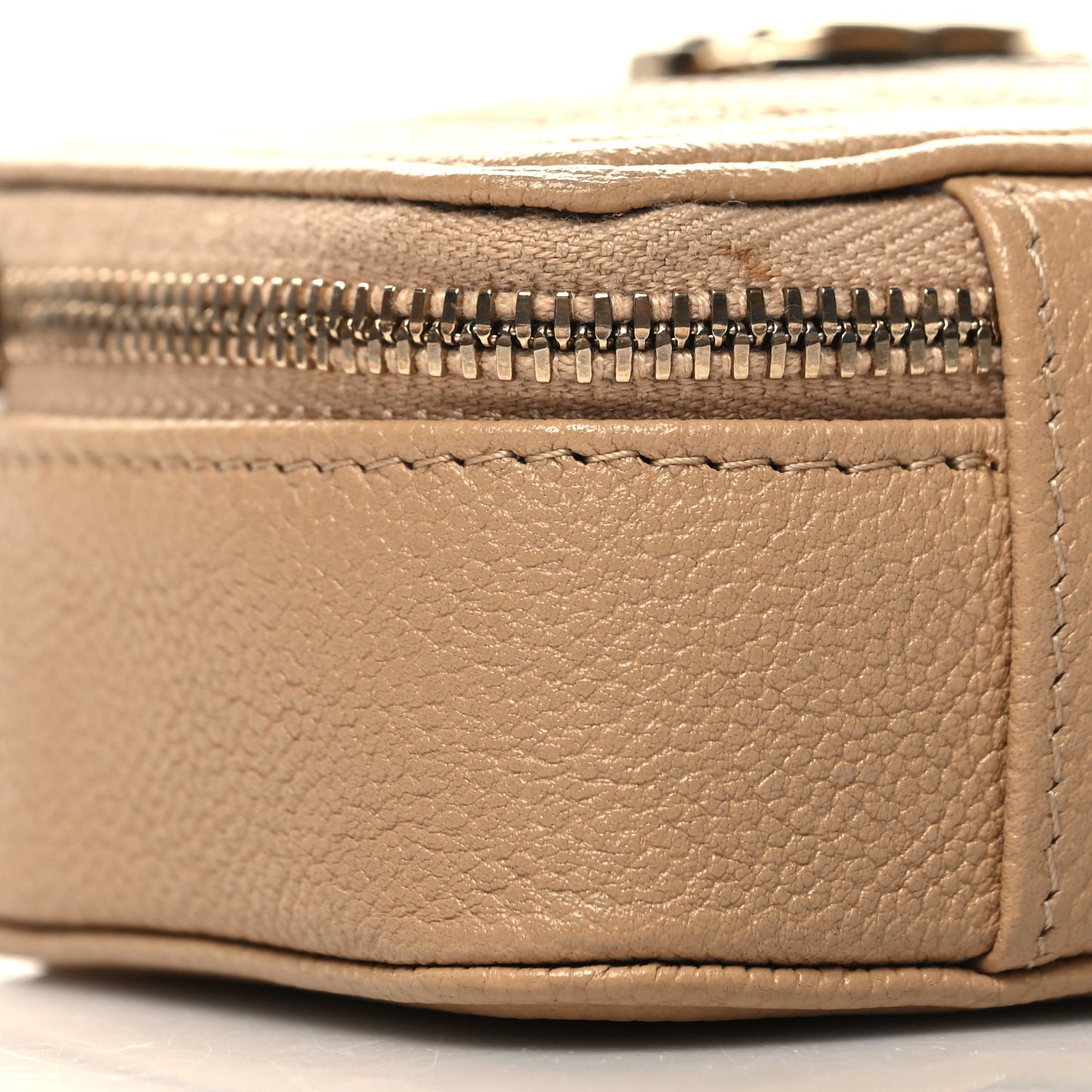 Caviar Chevron Quilted Mini Boy Clutch With Chain Beige