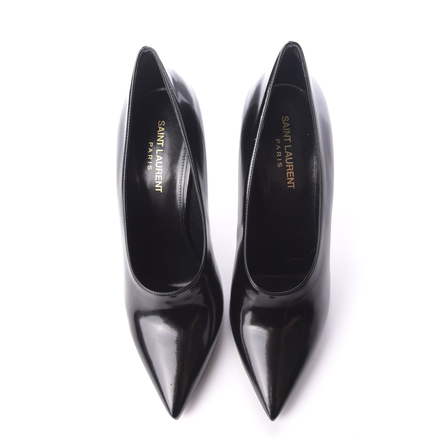 Saint Laurent Patent Calfskin Teddy High Vamp 105 Pumps 39.5 Black 5 of 10