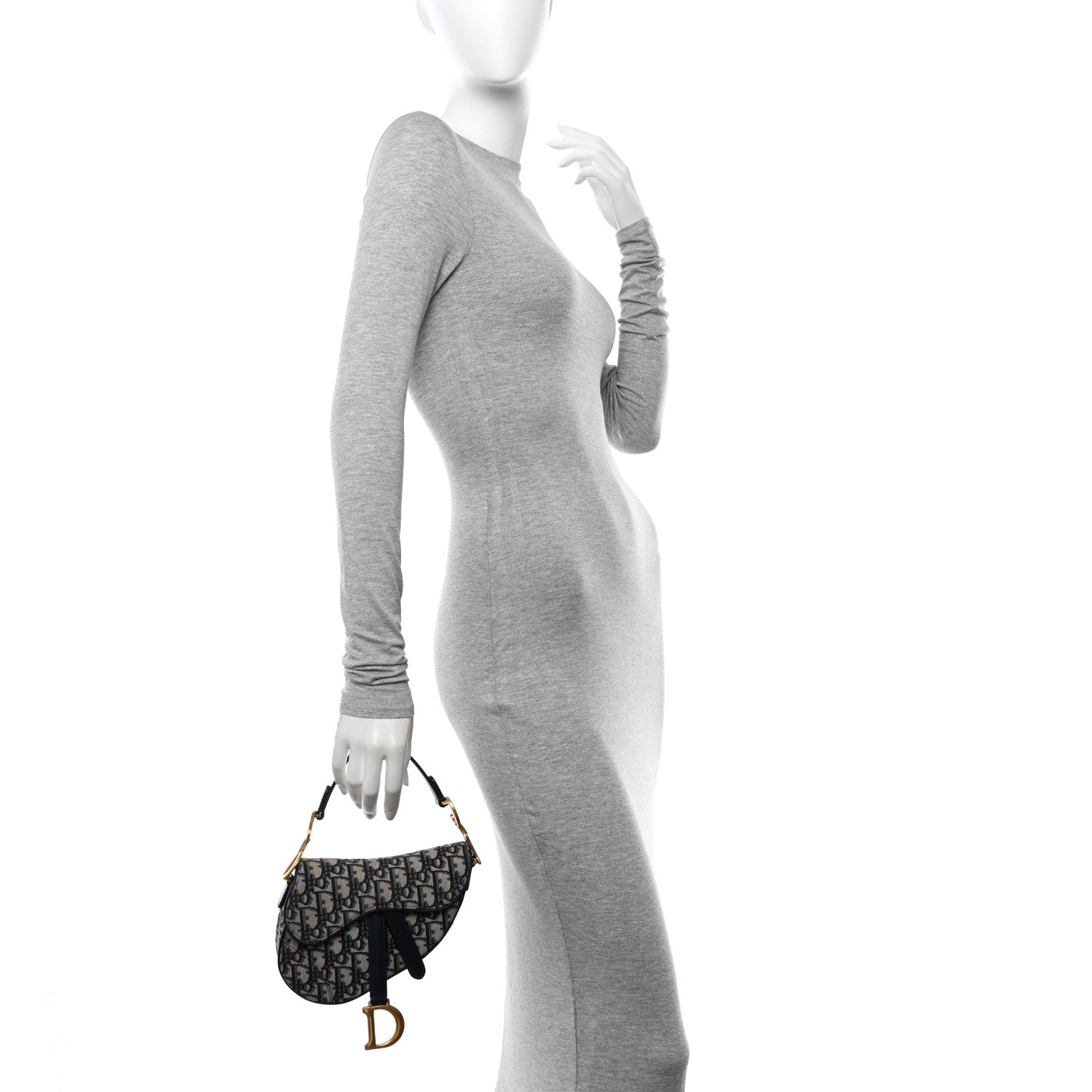 Christian Dior Oblique Mini Saddle Bag Blue 2 of 9