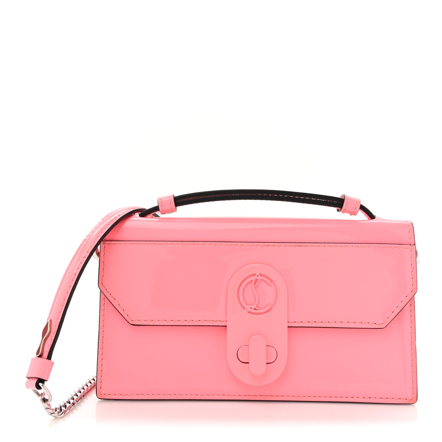 Christian Louboutin Patent Calfskin Small Elisa Baguette Bubble