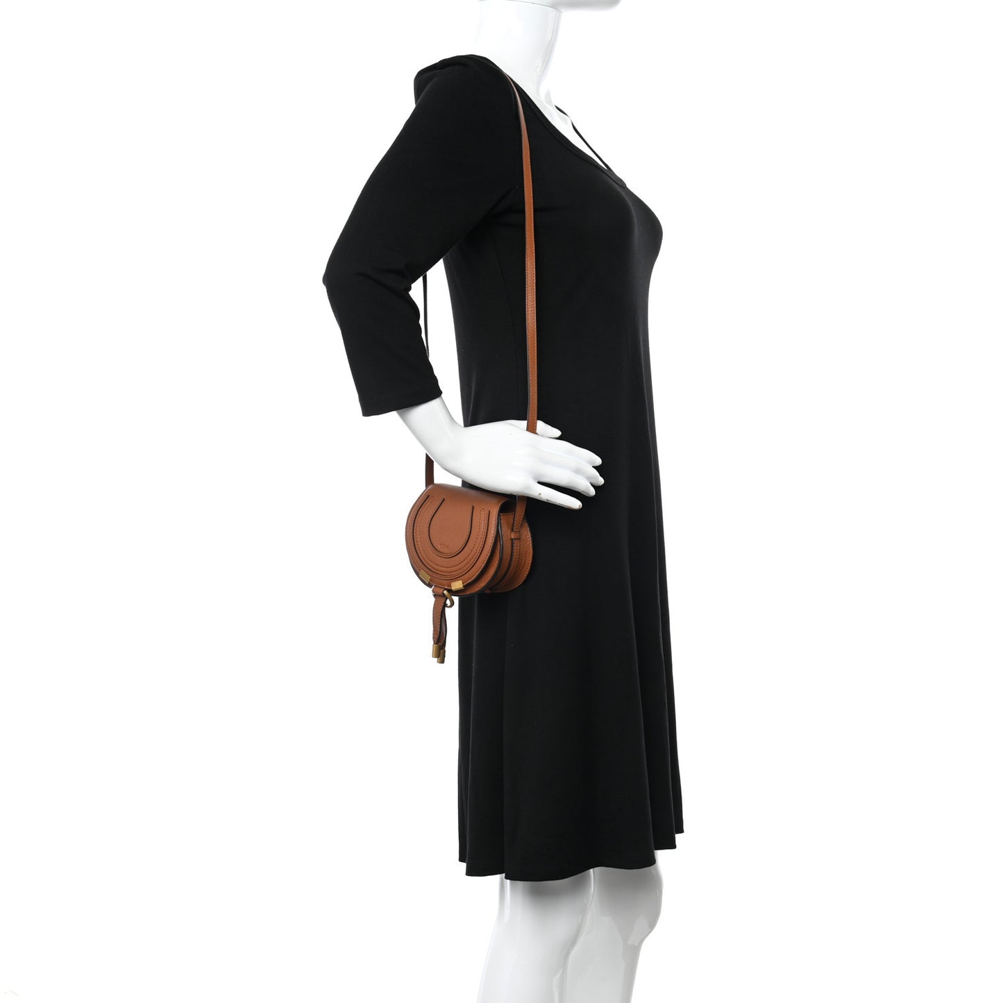 Calfskin Nano Marcie Saddle Bag Tan