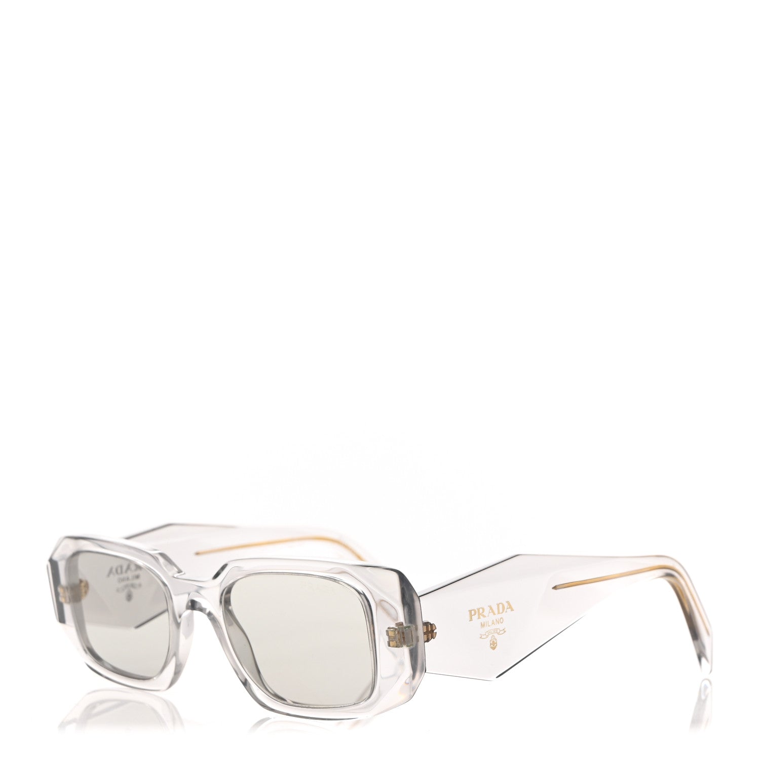 Prada Acetate Symbole Sunglasses SPR 17W Transparent Gold 1 of 8