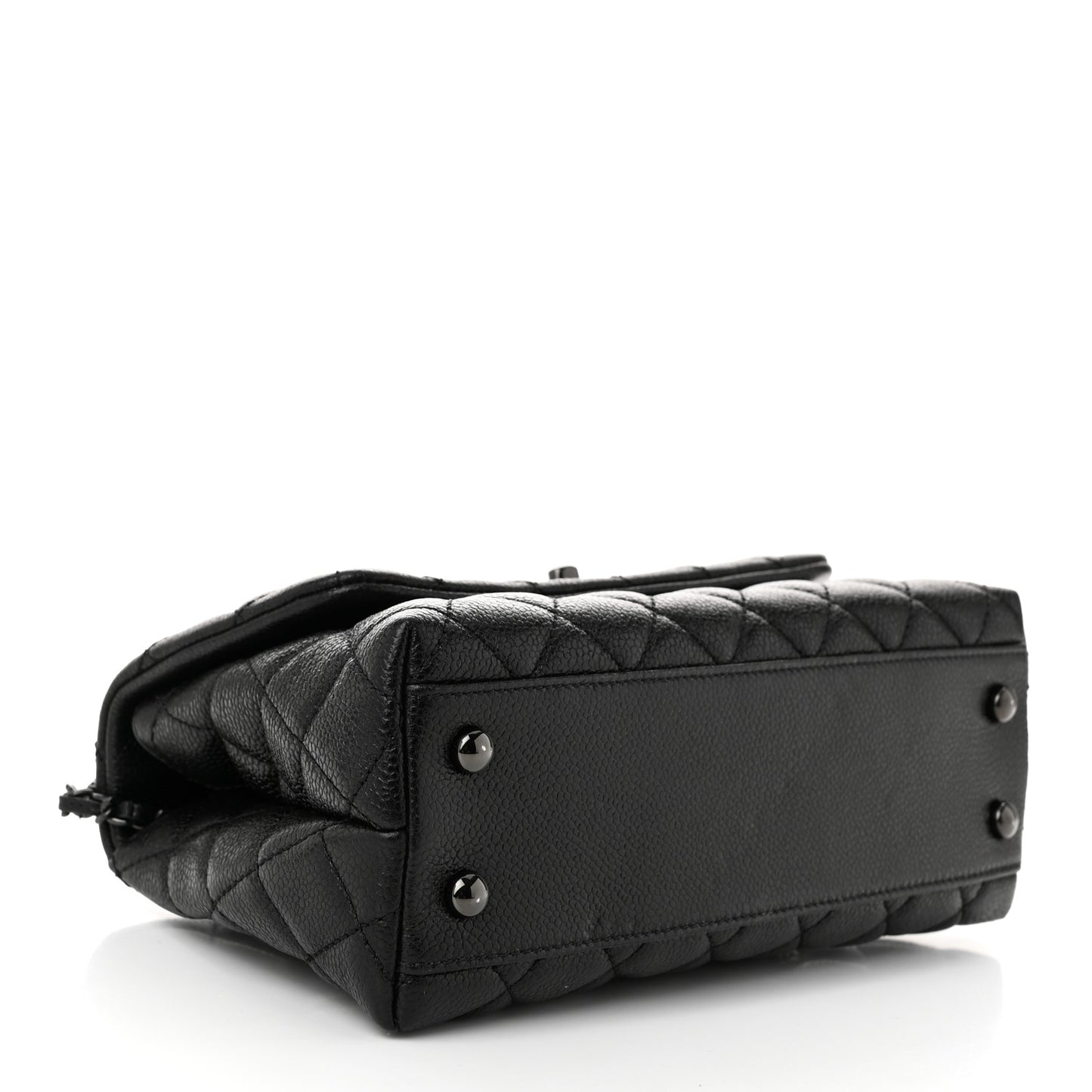 Caviar Quilted Mini Coco Handle Flap So Black