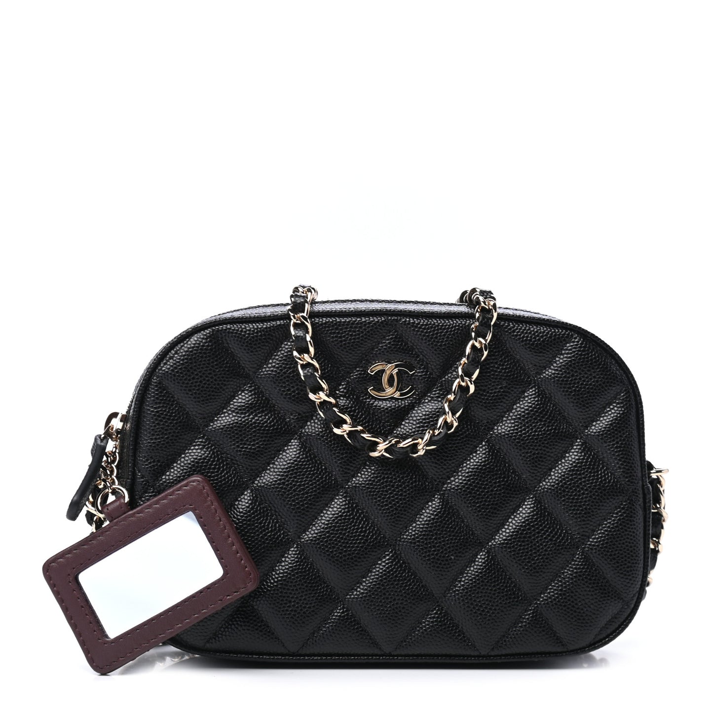 Caviar Quilted Vanity With Chain Black