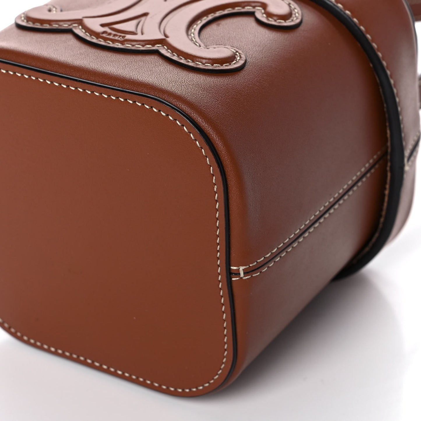 Smooth Calfskin Small Cuir Triomphe Box Tan