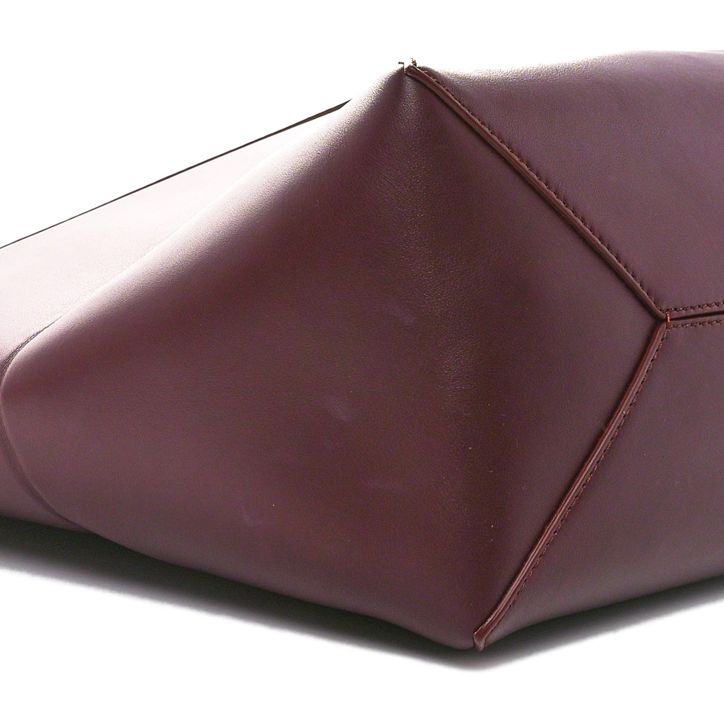 Shiny Calfskin Medium Puzzle Fold Tote Dark Burgundy