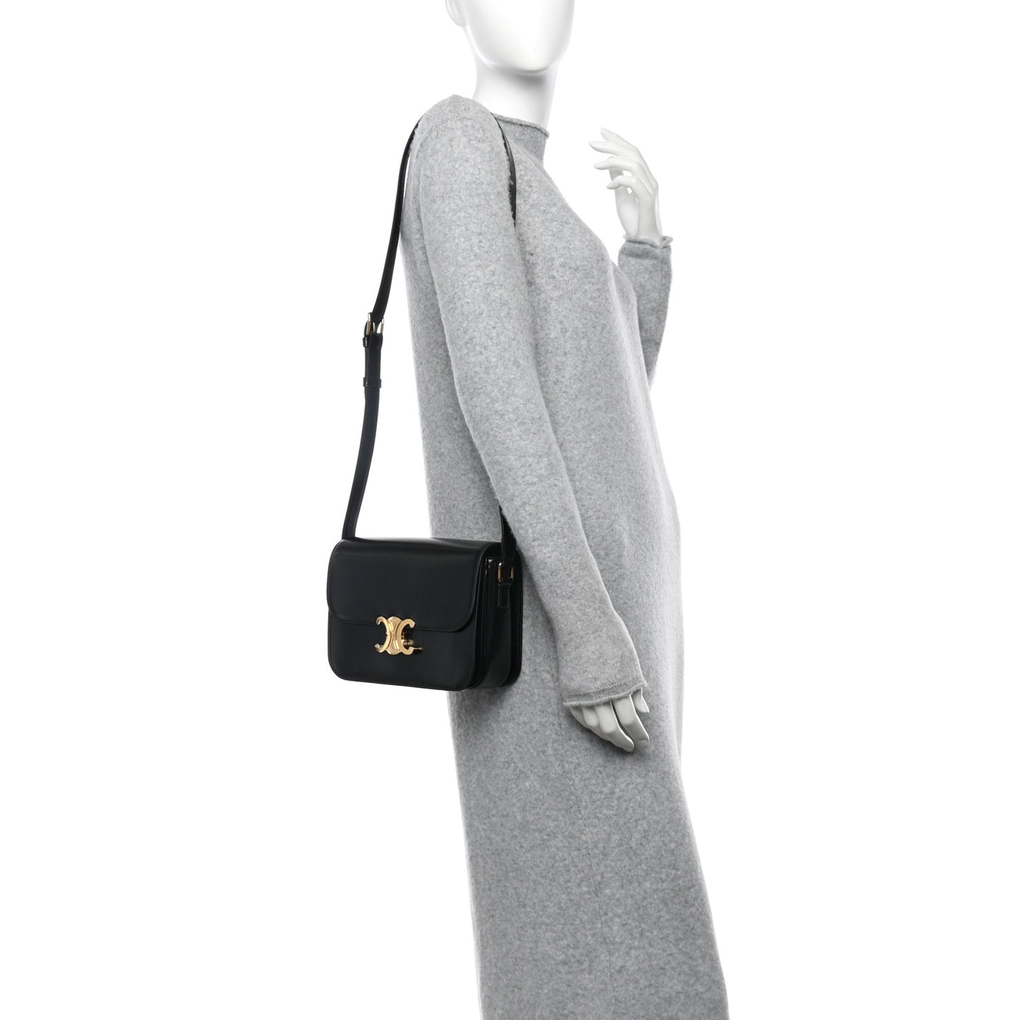 Shiny Calfskin Medium Triomphe Black