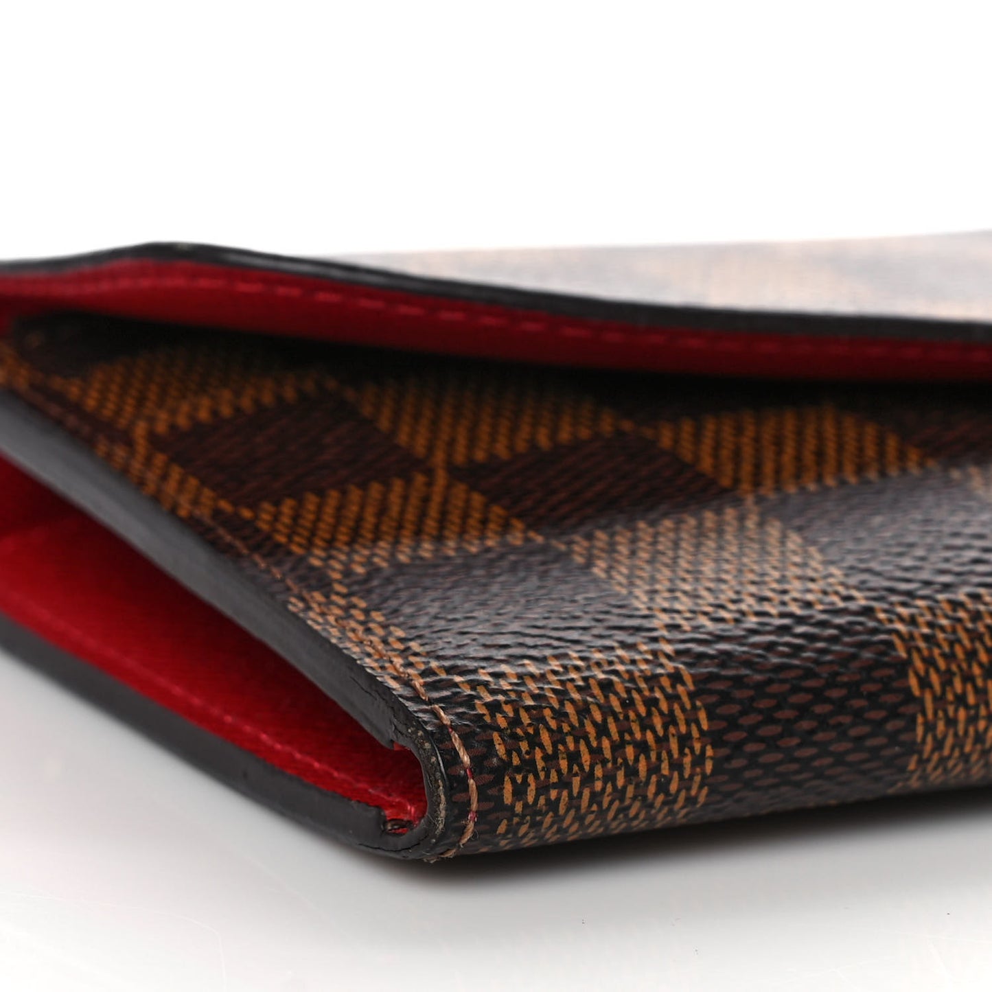 Damier Ebene Emilie Wallet Red