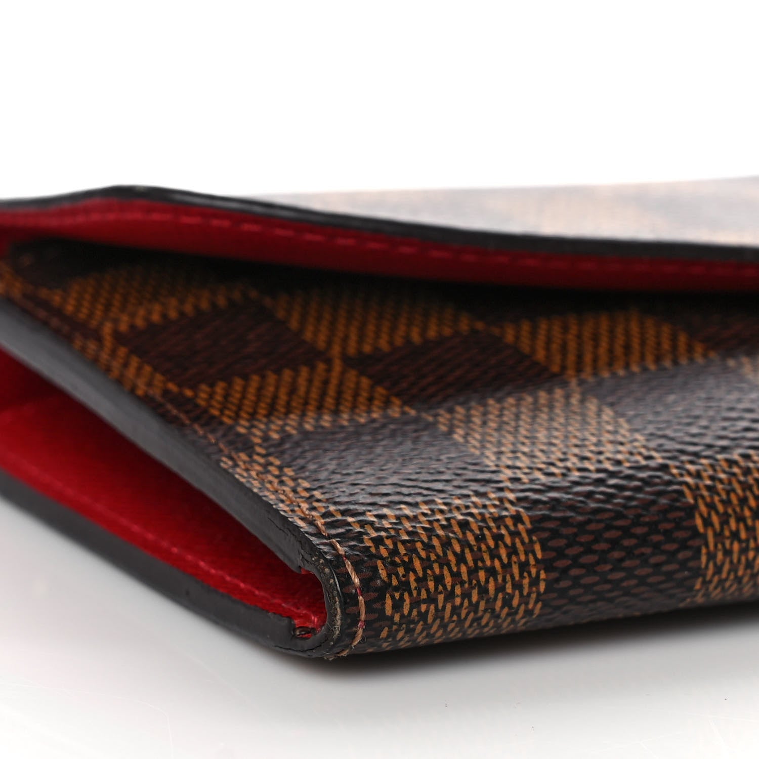 Louis Vuitton Damier Ebene Emilie Wallet Red 7 of 10
