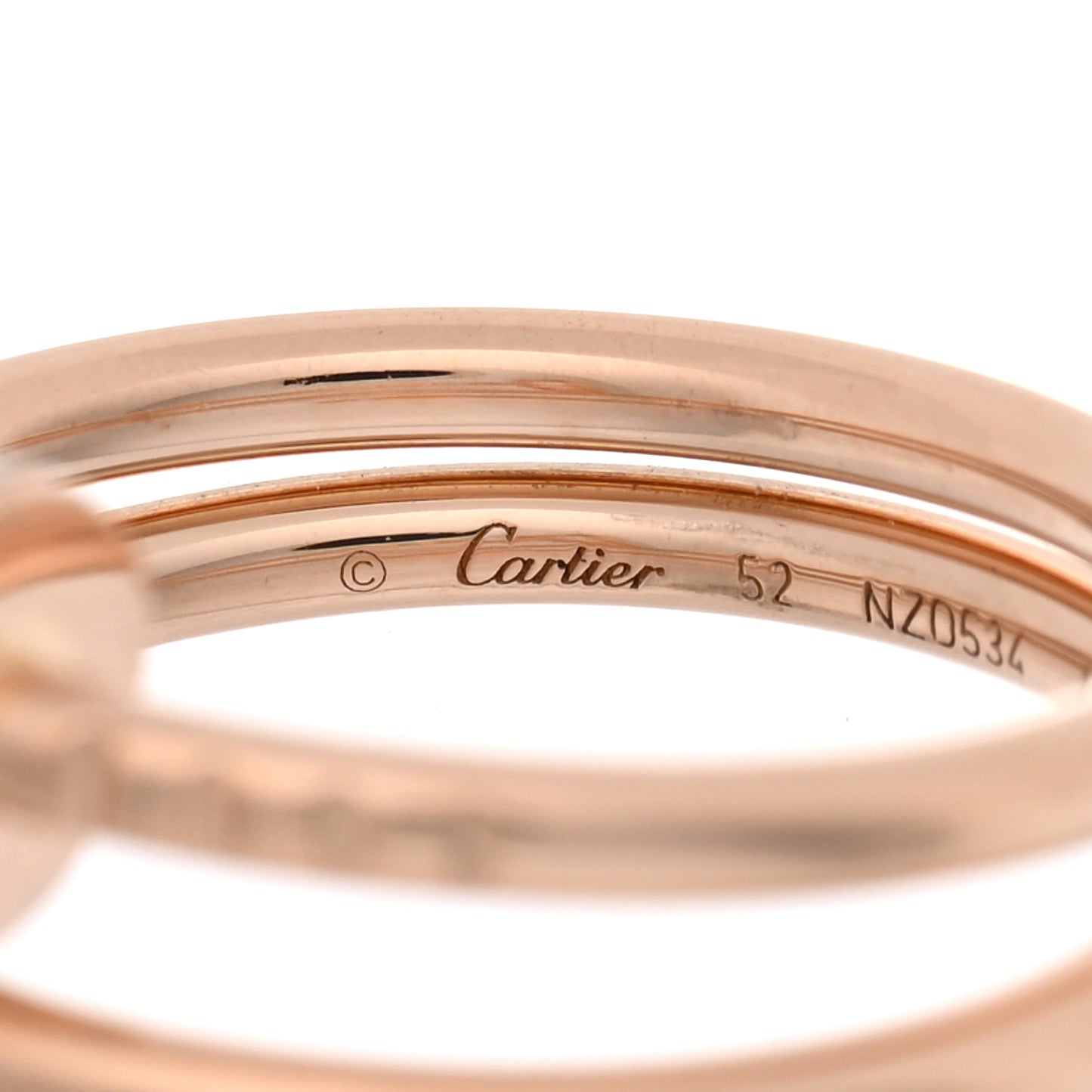 18K Pink Gold Diamond Double Juste Un Clou Ring 52 6