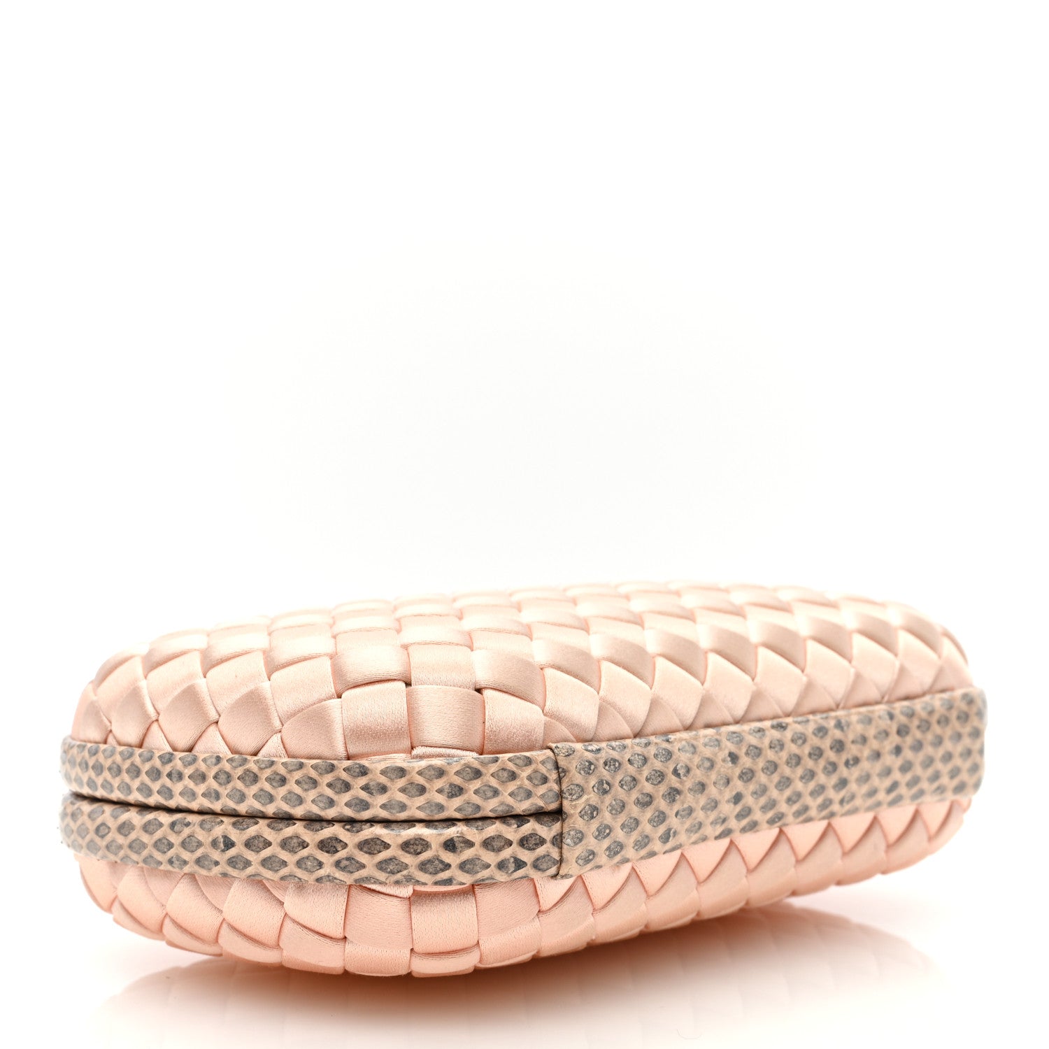 Bottega Veneta Satin Intreccio Impero Ayers Knot Clutch Flamingo 4 of 6