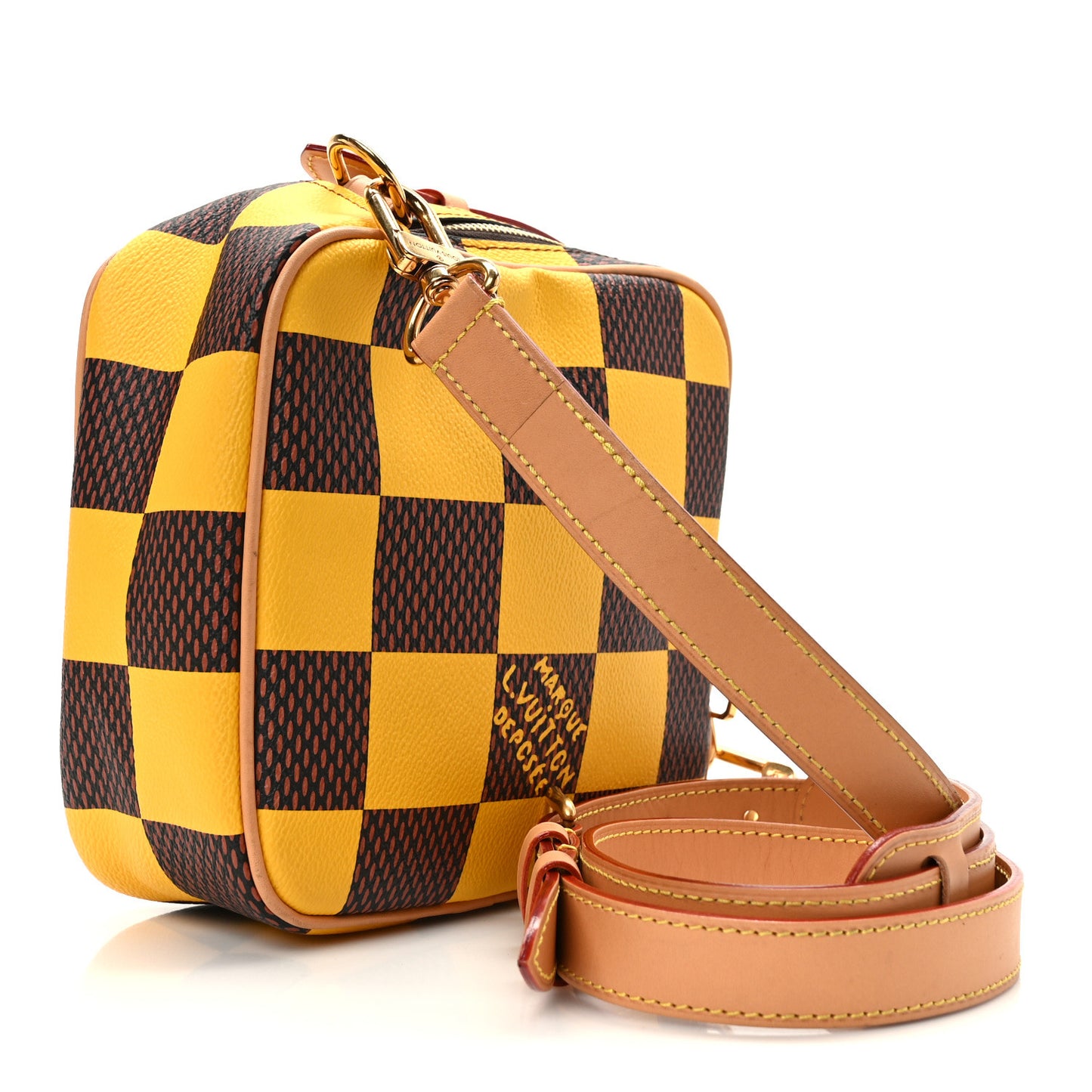 Damier Pop Chess Messenger Jaune Mat