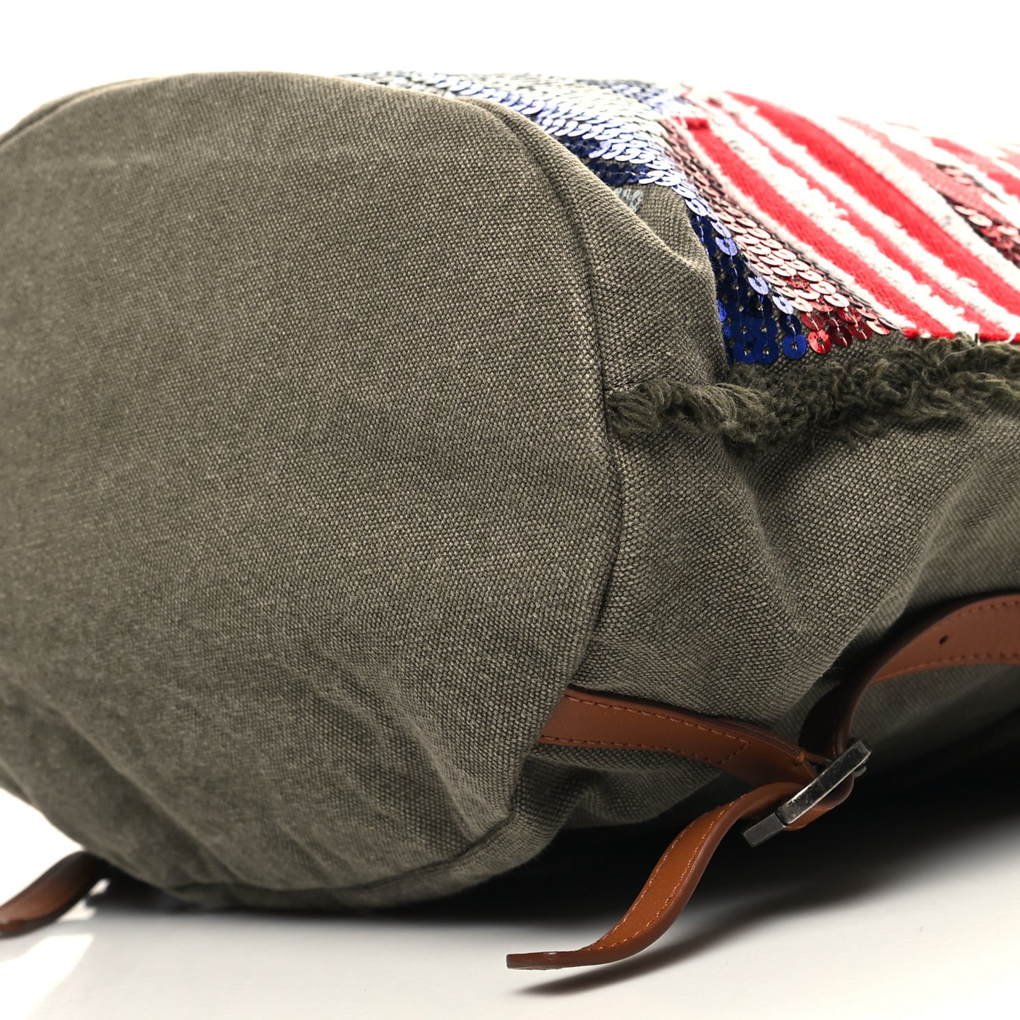 Canvas Sequins Cubano Trip Backpack Khaki