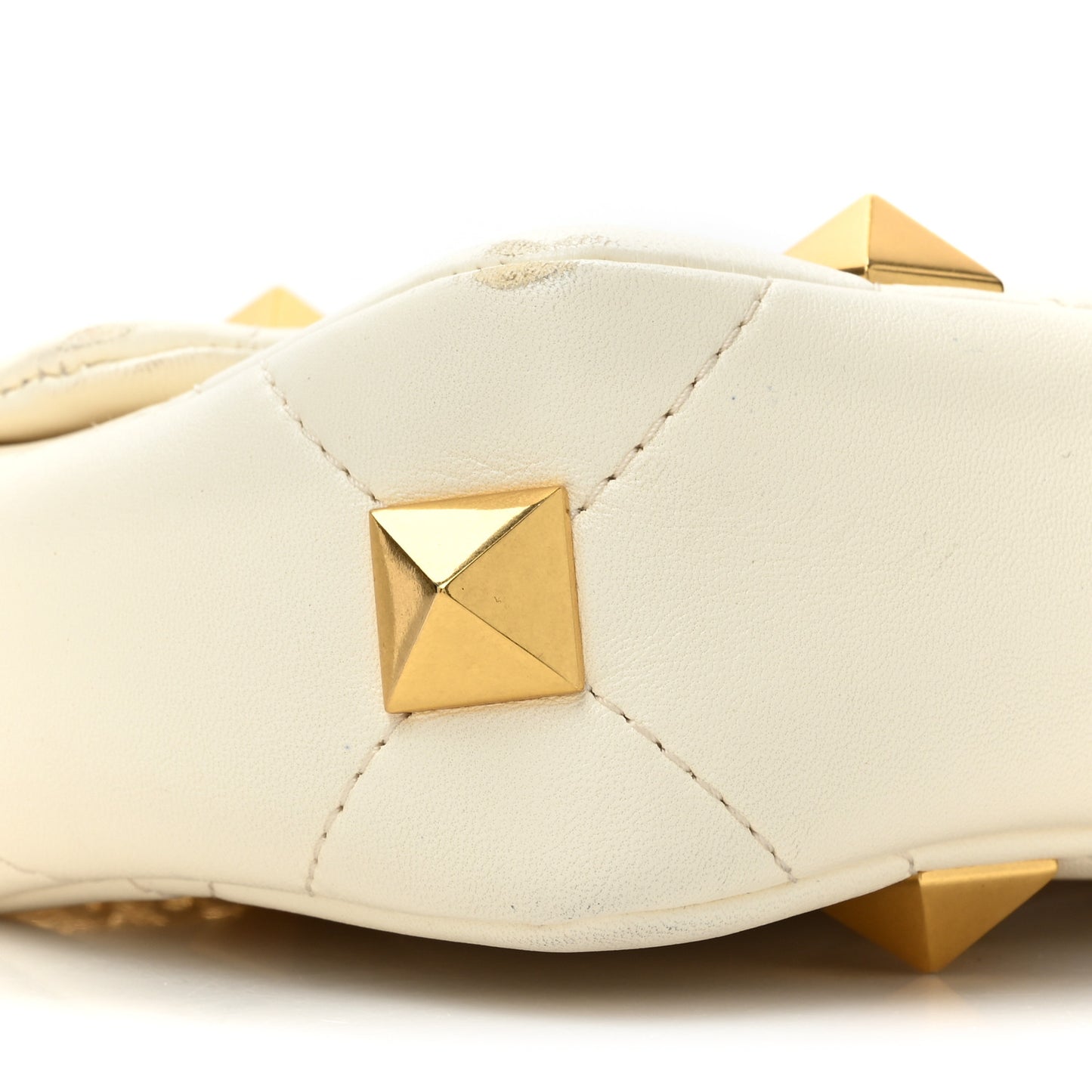 Nappa Small Roman Stud Shoulder Bag White