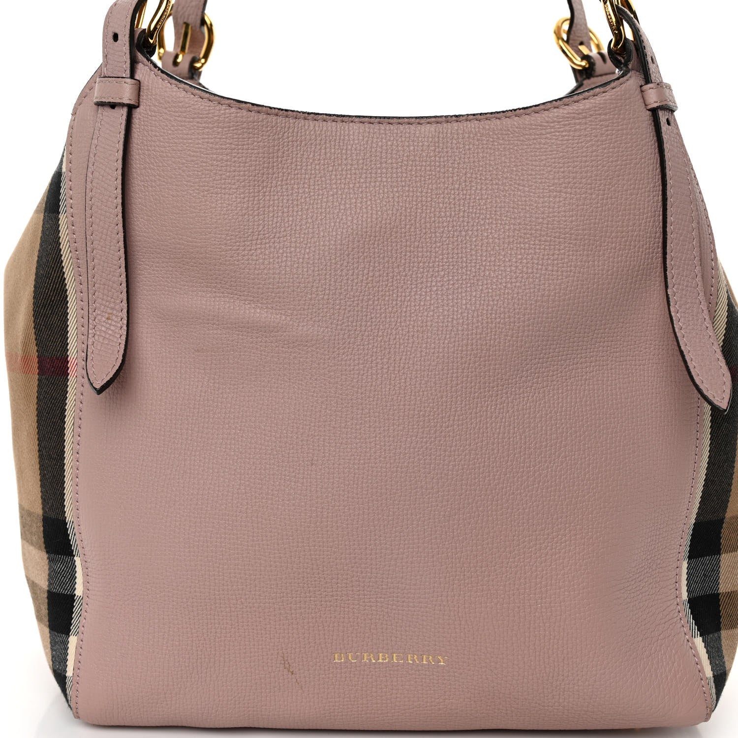 Burberry Grainy Calfskin House Check Small Canterbury Tote Pale Orchid 7 of 10