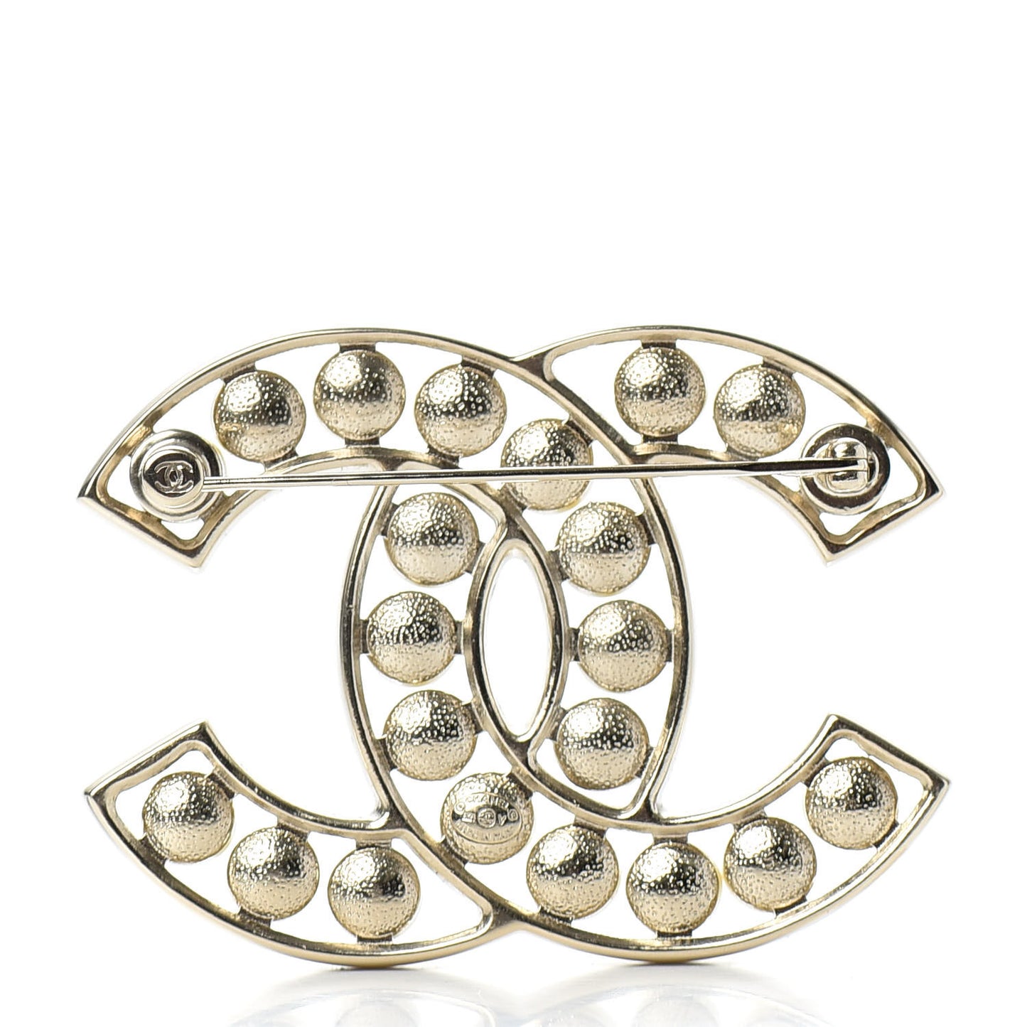 Pearl CC Brooch Light Gold