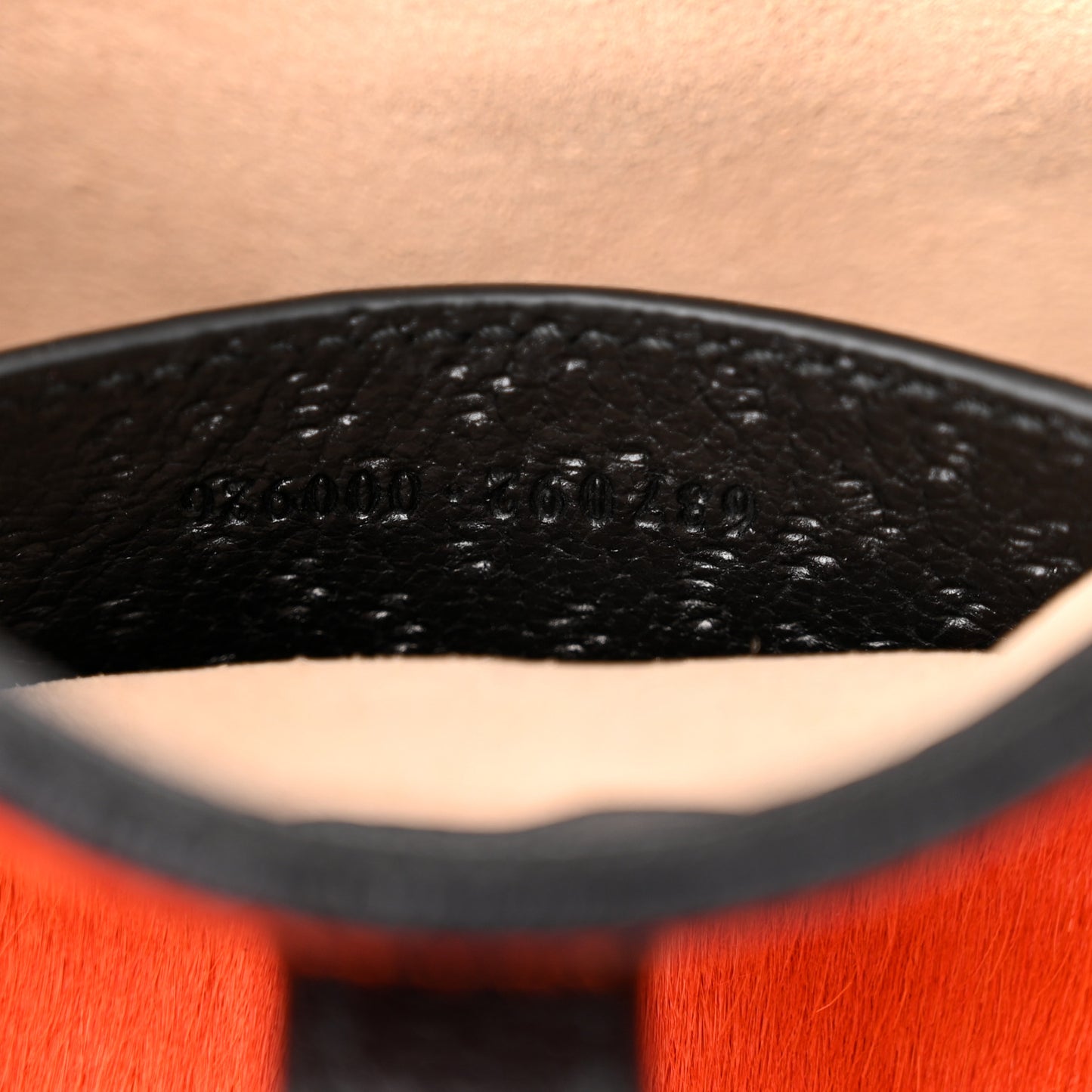 Calf Hair Textured Dollar Calfskin Mini Jackie 1961 Hobo Orange Black