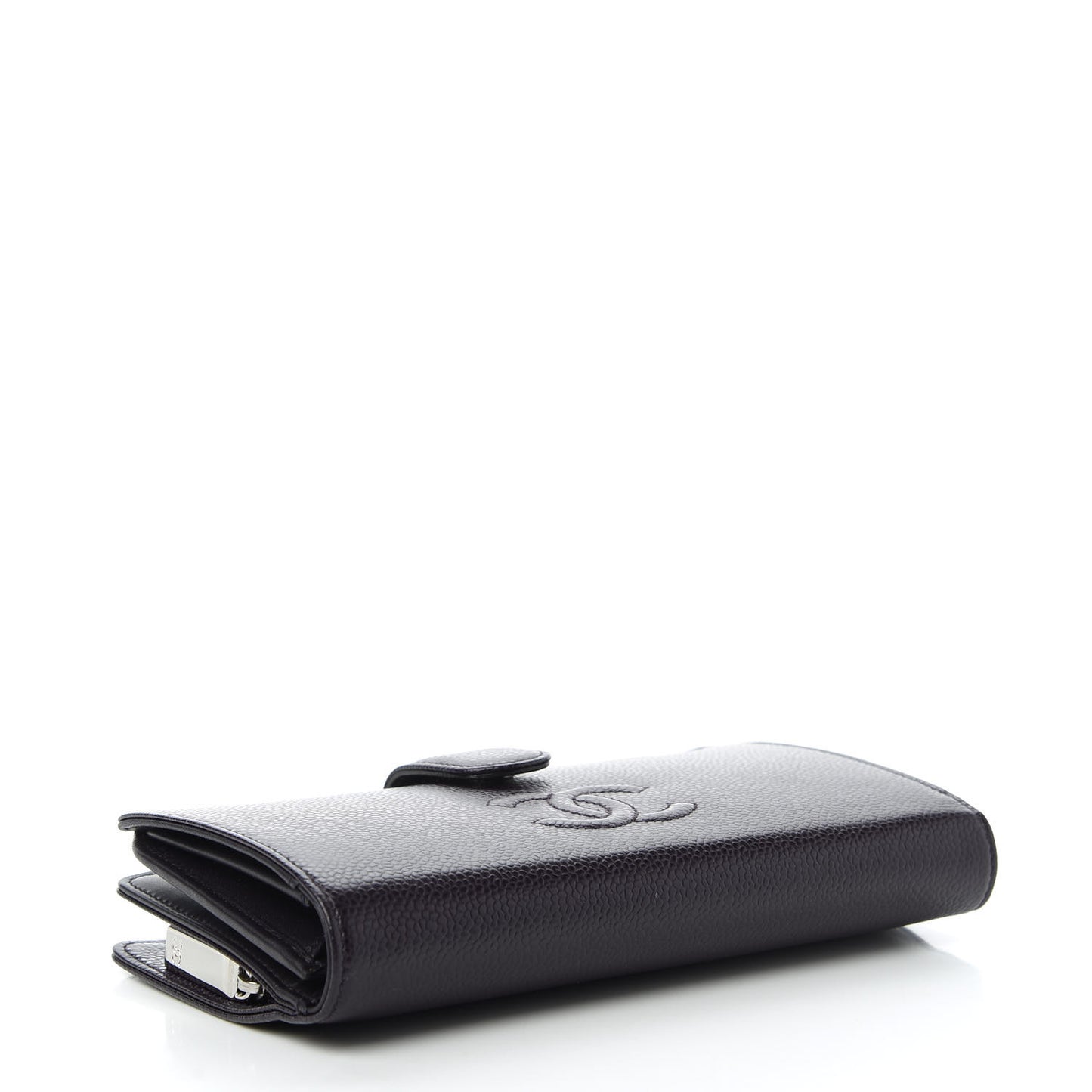 Caviar Timeless CC French Long Wallet Purple