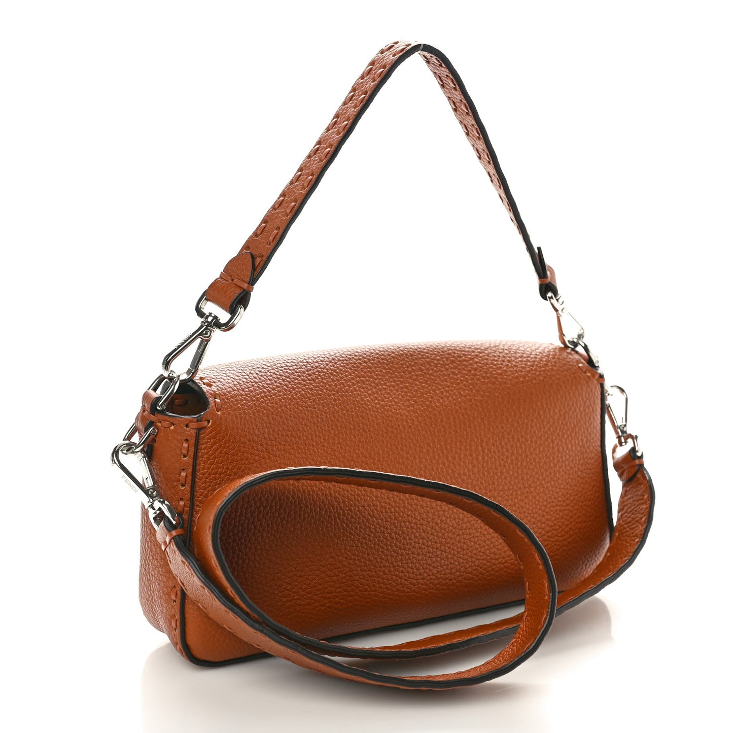 Cuoio Roma Sellerissima Nappa Sintetica Tape Stitch Baguette Brandy