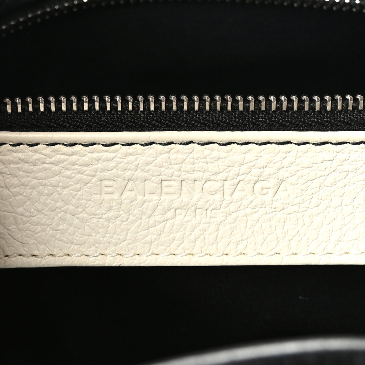 Calfskin Logo Small Shopping Tote White