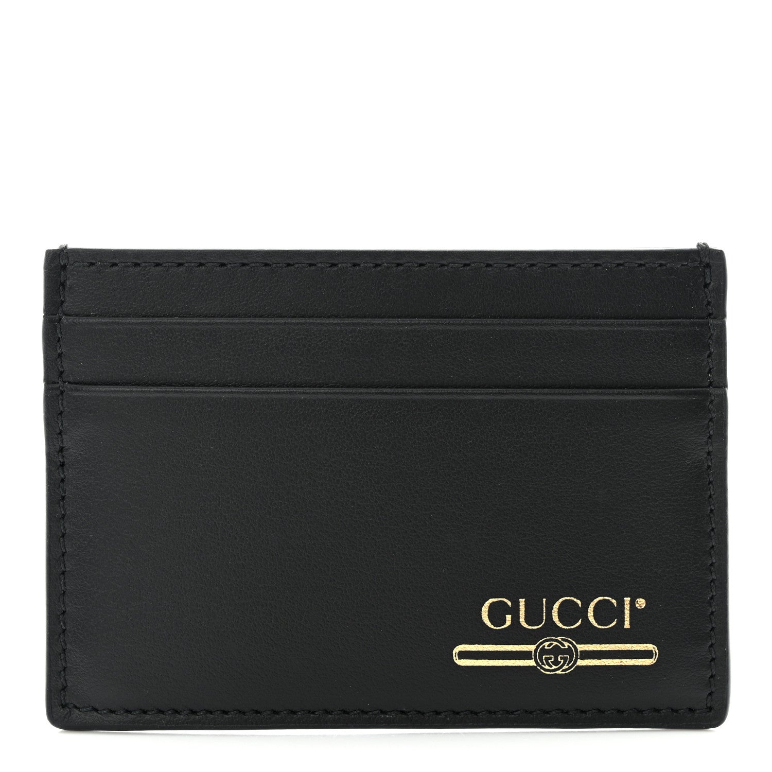 Gucci Plutone Calfskin Logo Card Holder Black 1 of 6