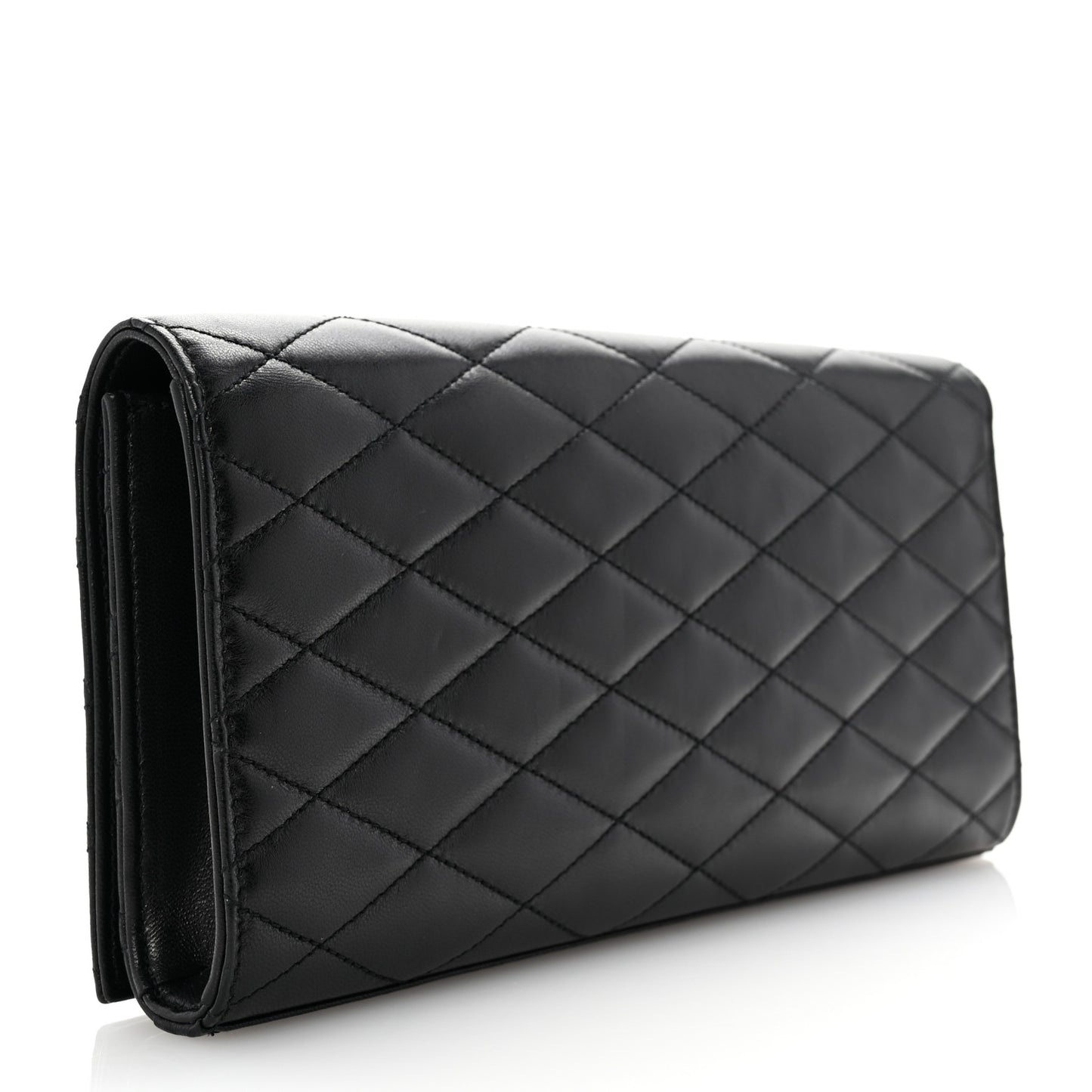 Lambskin Quilted Kate Clutch Black