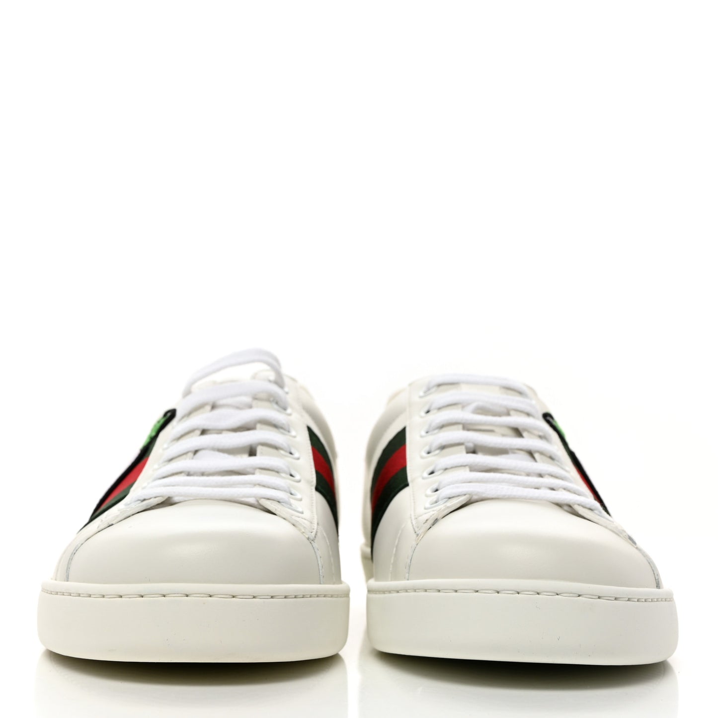 Calfskin Web Apple Embroidered Mens Ace Sneakers 8 White