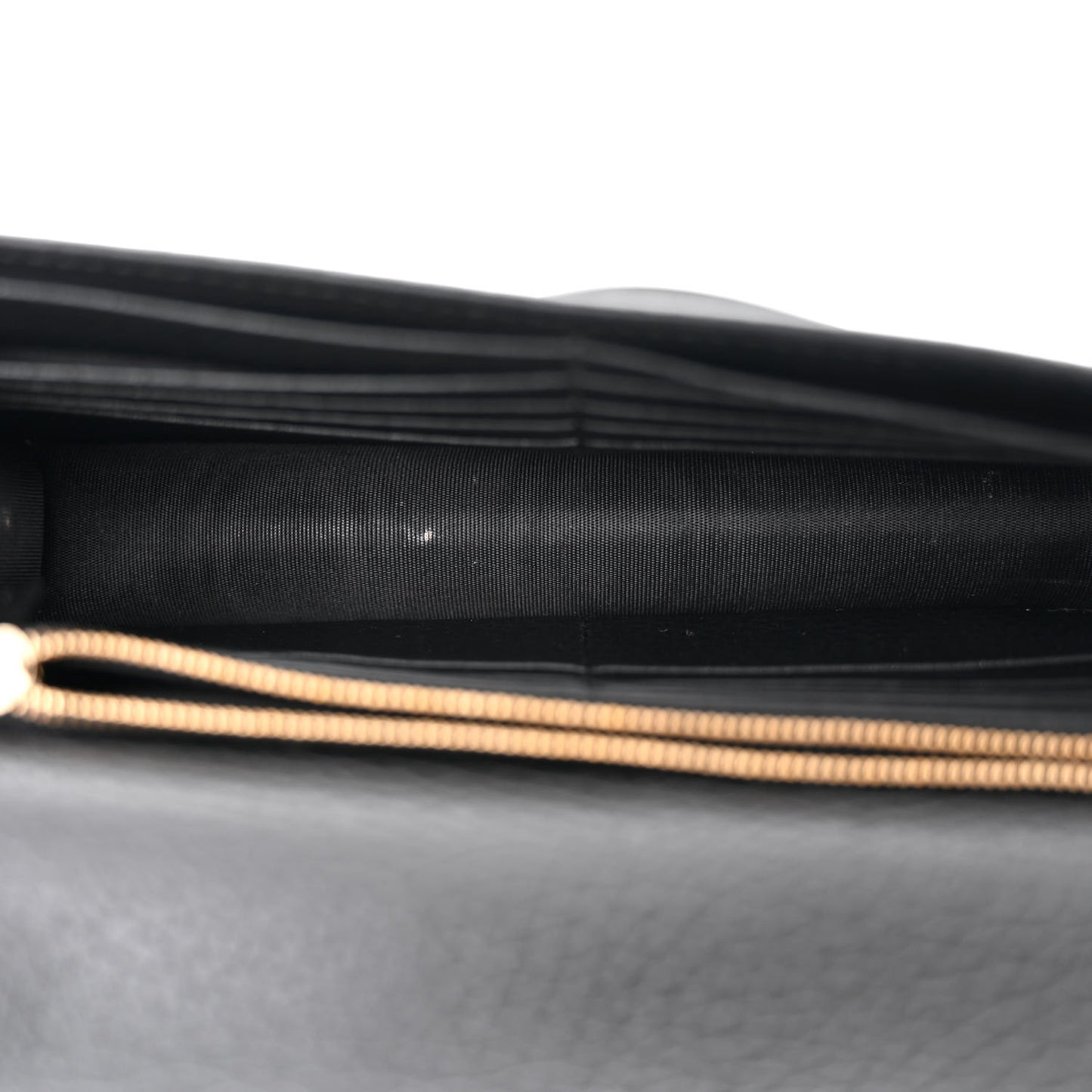 Dollar Calfskin Interlocking G Chain Wallet Black