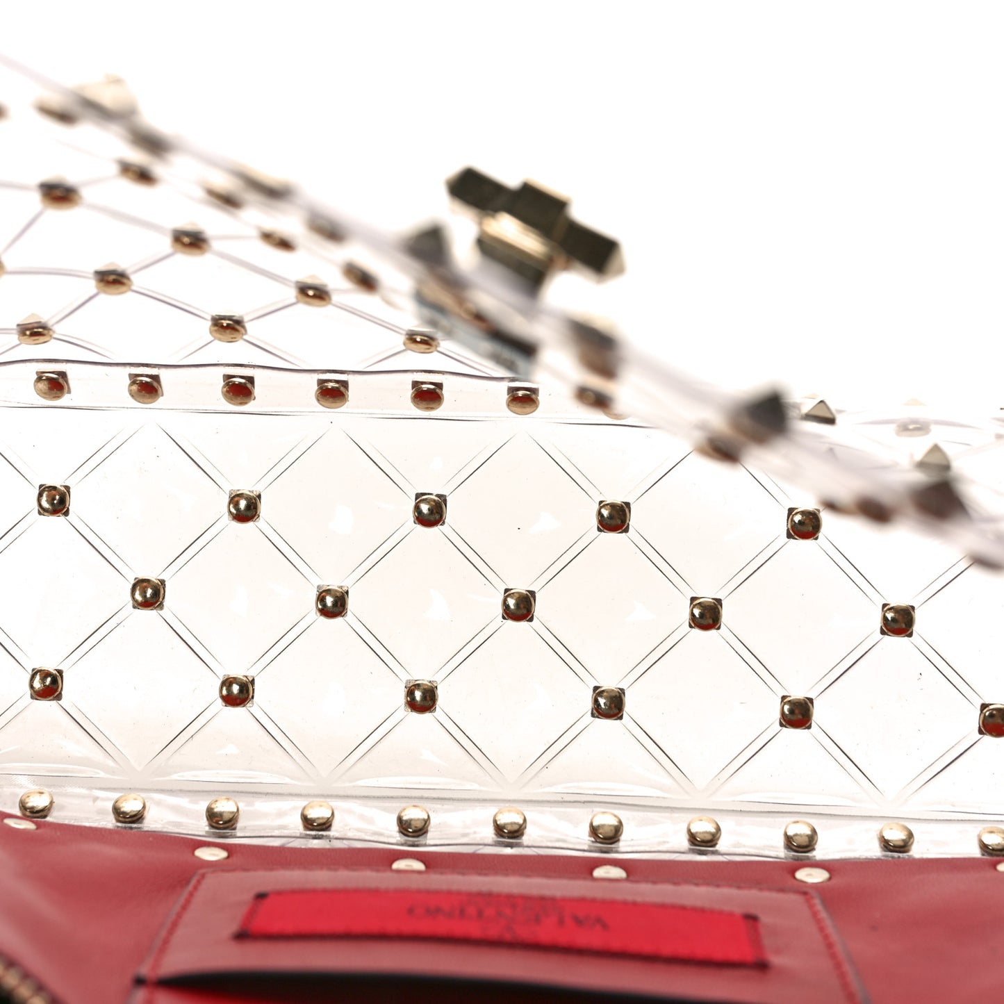 PVC Medium Rockstud Spike Shoulder Bag