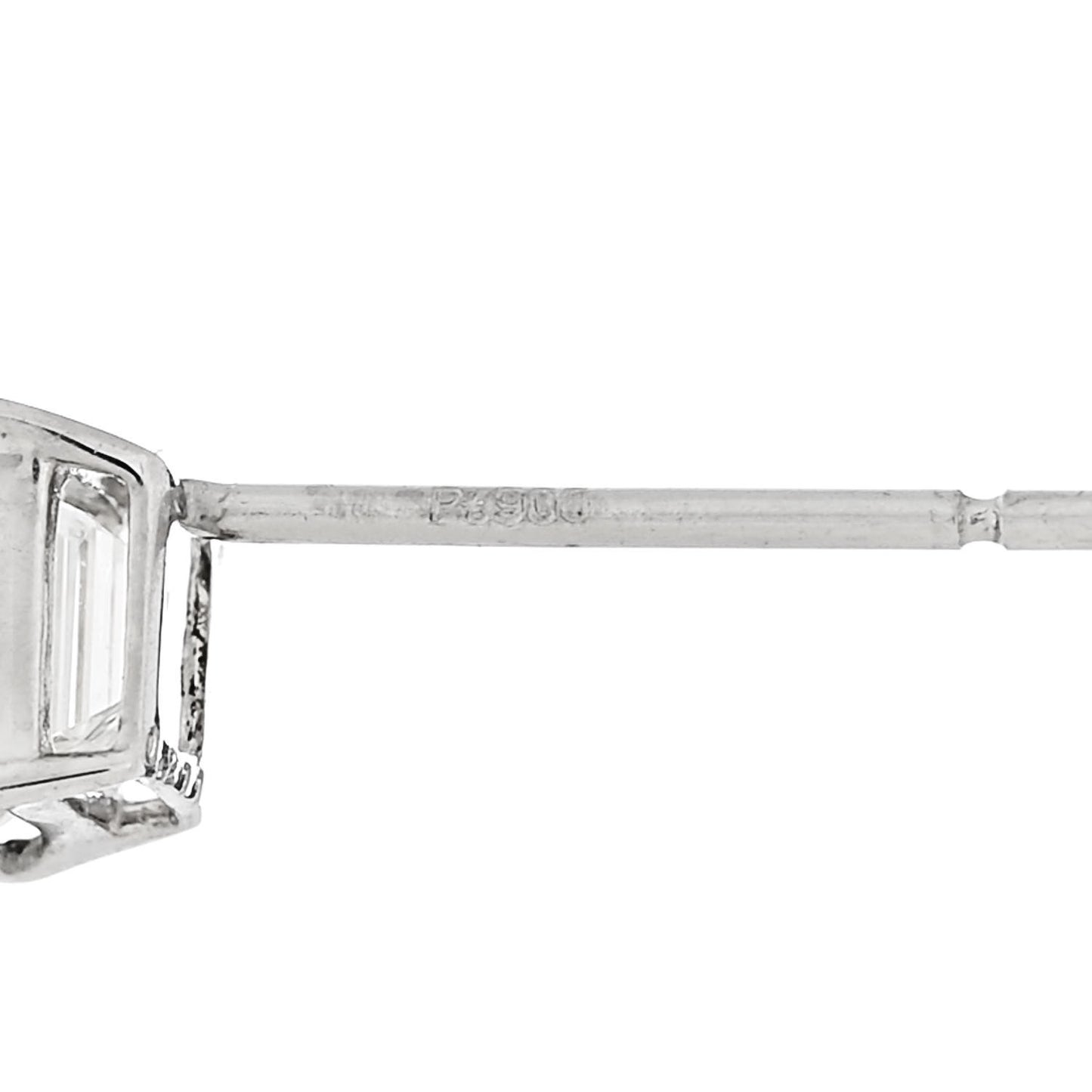 Platinum Diamond .524ctw Rectangular Step Cut Solitaire Earrings