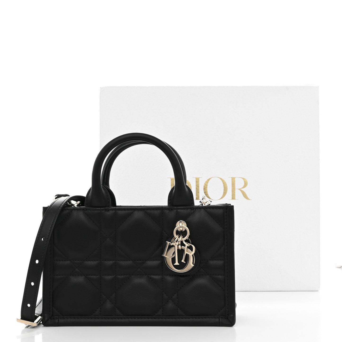 Calfksin Macrocannage Mini Book Tote Black