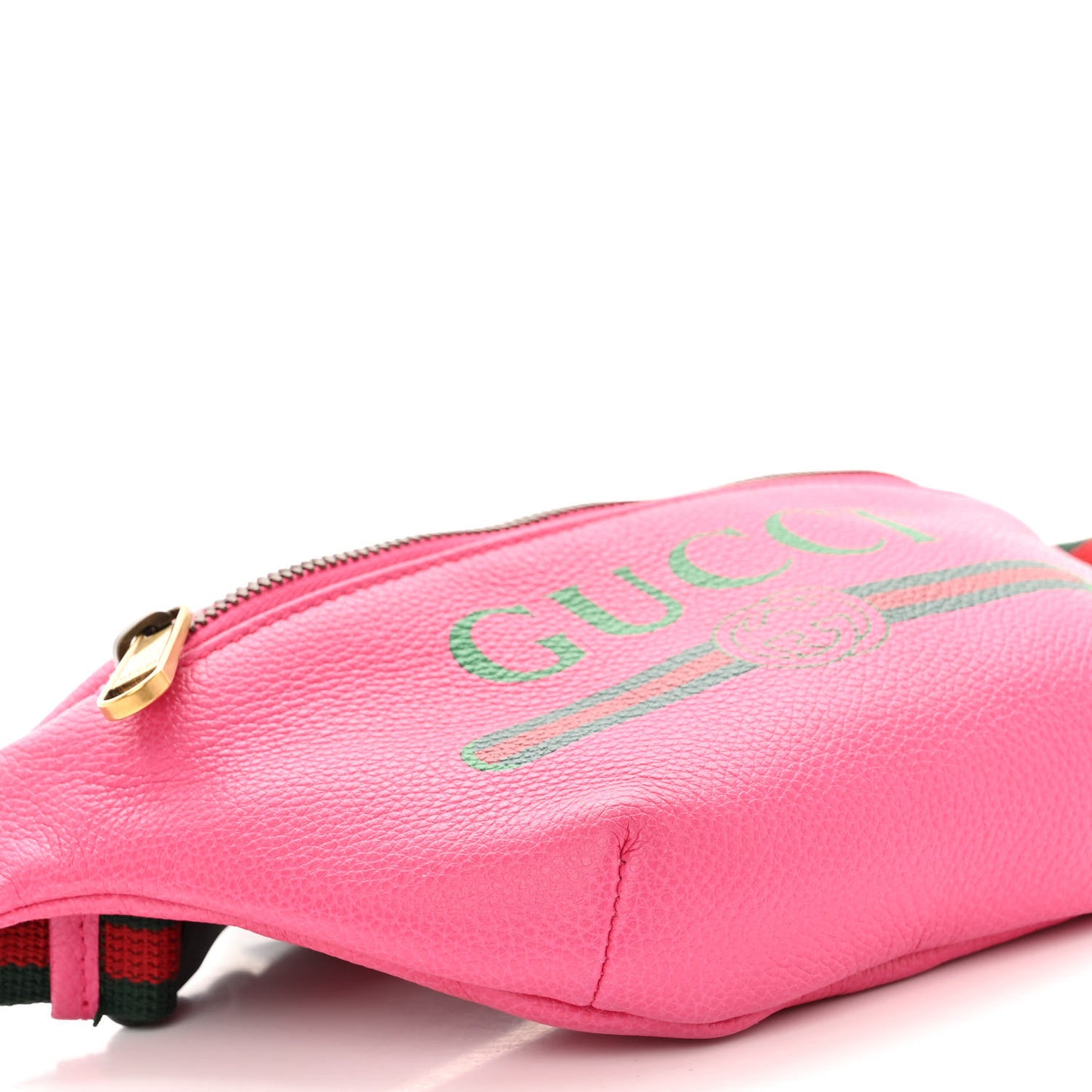 Grained Calfskin Small Logo Belt Bag Box Pink Green
