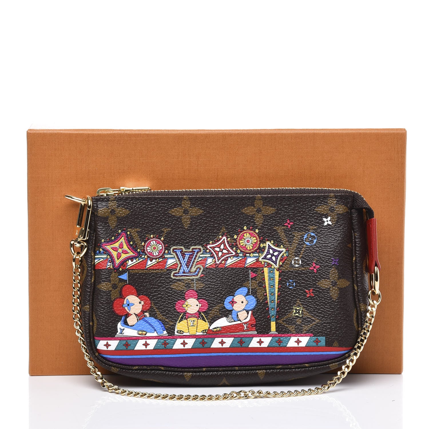 Louis Vuitton Monogram 2020 Christmas Animation Bumper Cars Mini Pochette Accessories Coquelicot 9 of 9