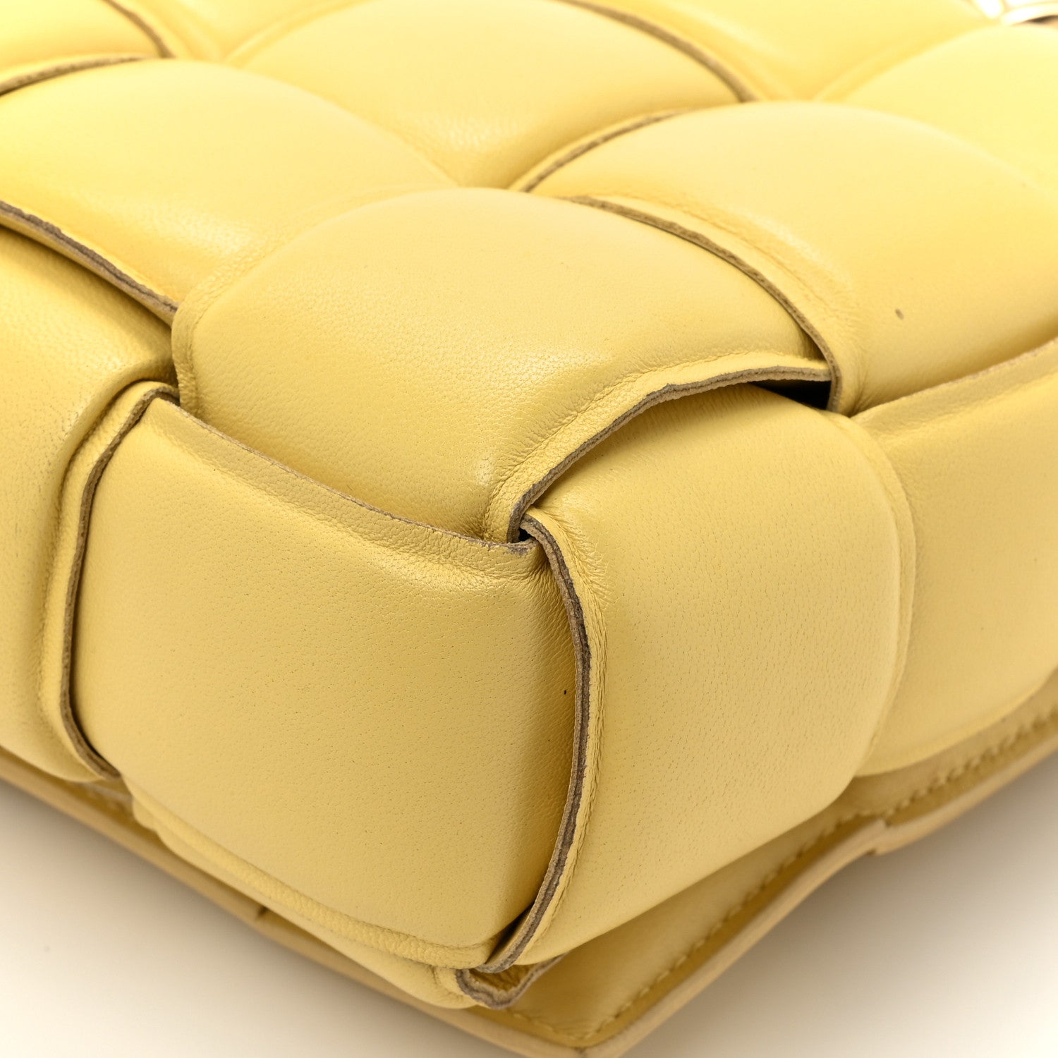 Bottega Veneta Lambskin Maxi Intreccio Padded Chain Cassette Crossbody Bag Corn 16 of 17