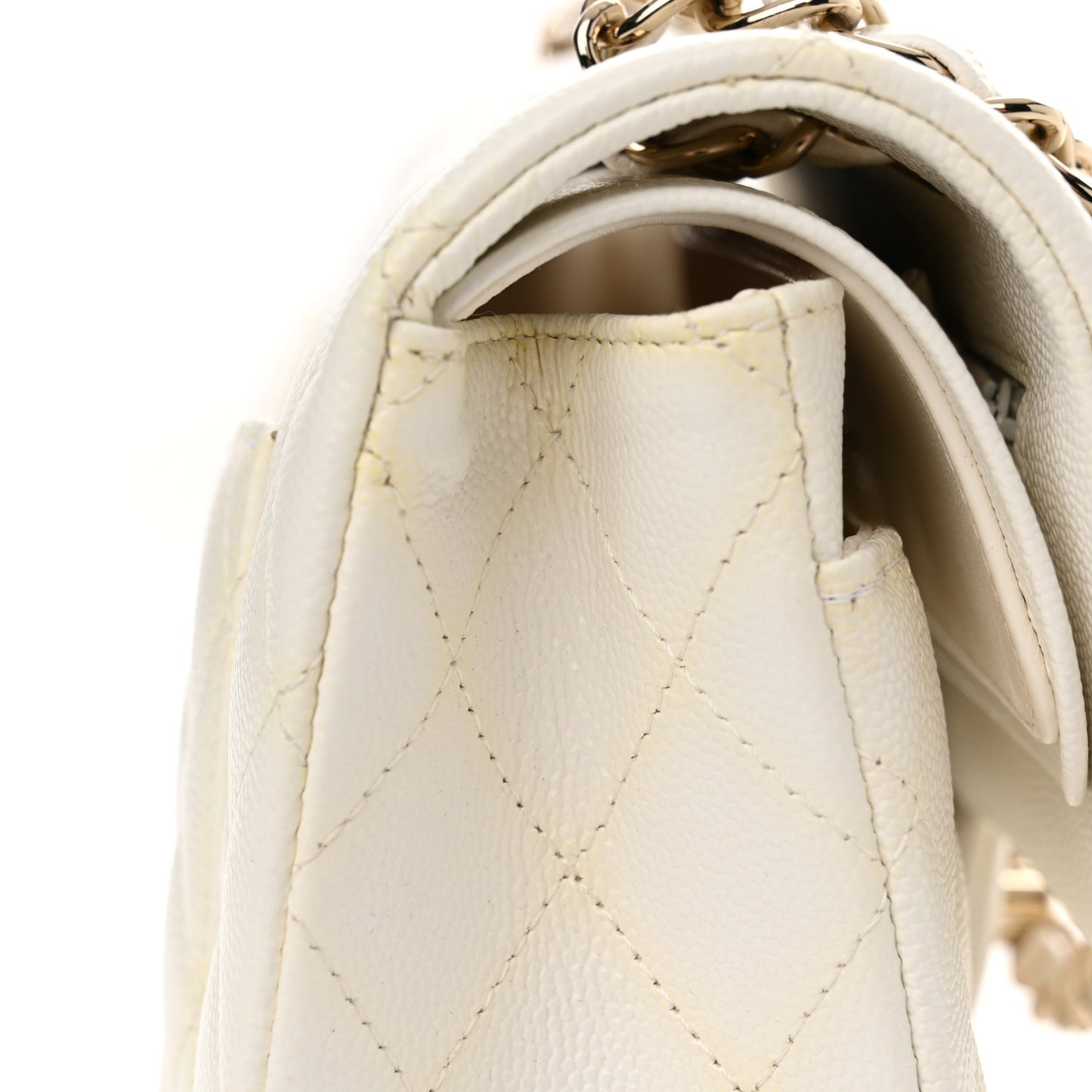 Caviar Quilted Small Double Flap White