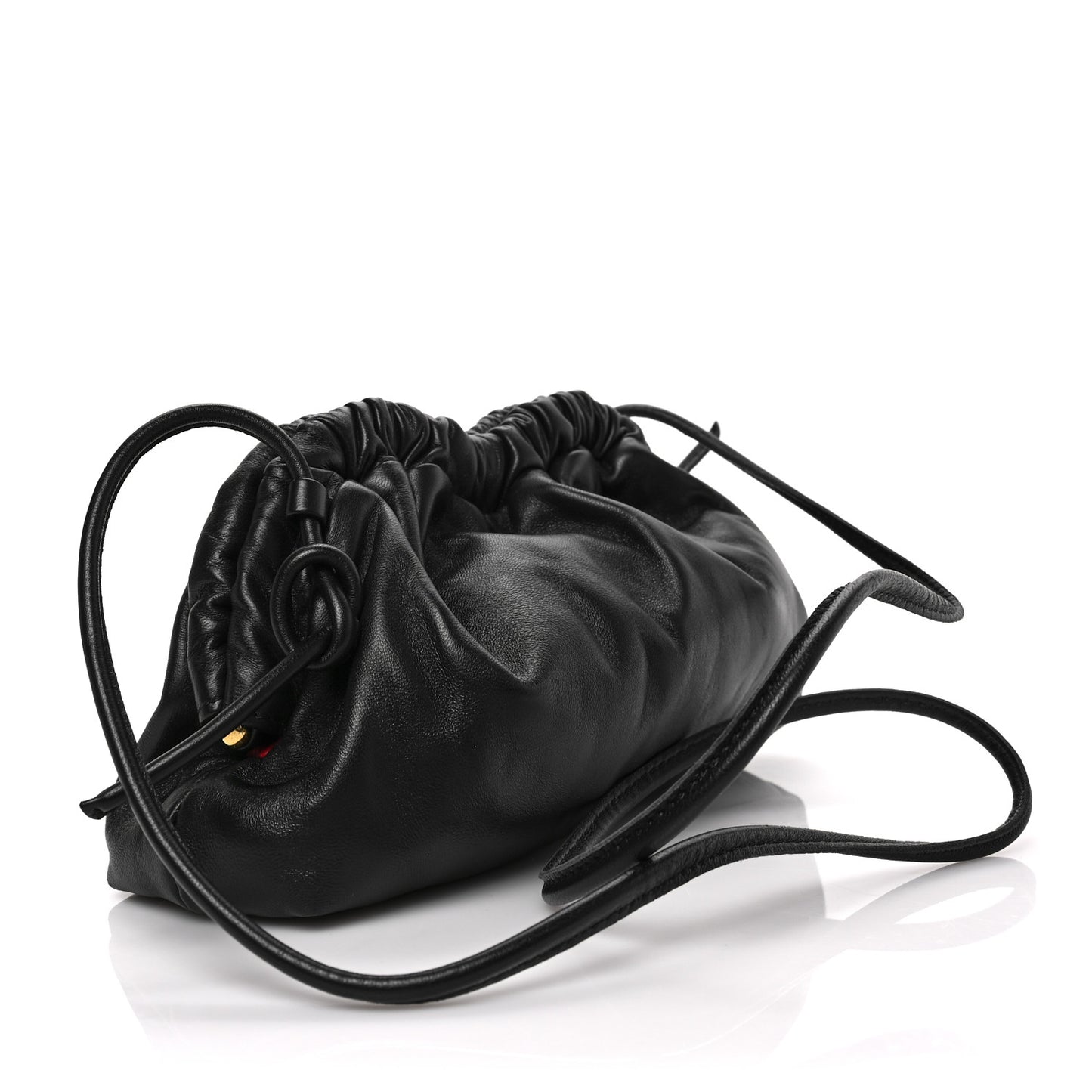 Lambskin Mini Cloud Clutch Black Flamma