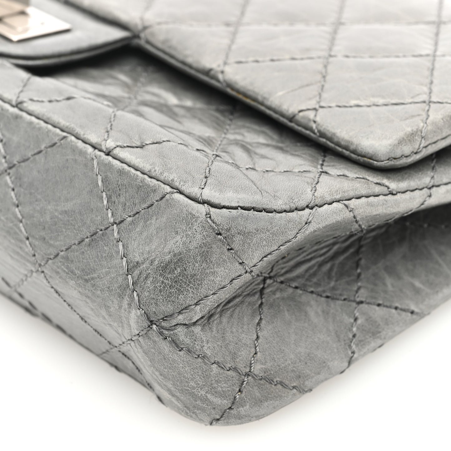 Aged Calfskin Quilted 50th Anniversary 2.55 Reissue 225 Flap Grey