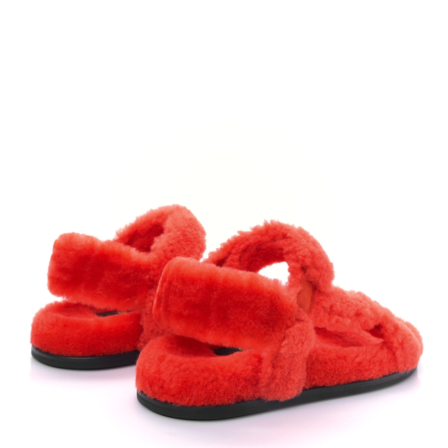 Shearling FF Fendi Feel Sandals 37 Georgia Scuro 37