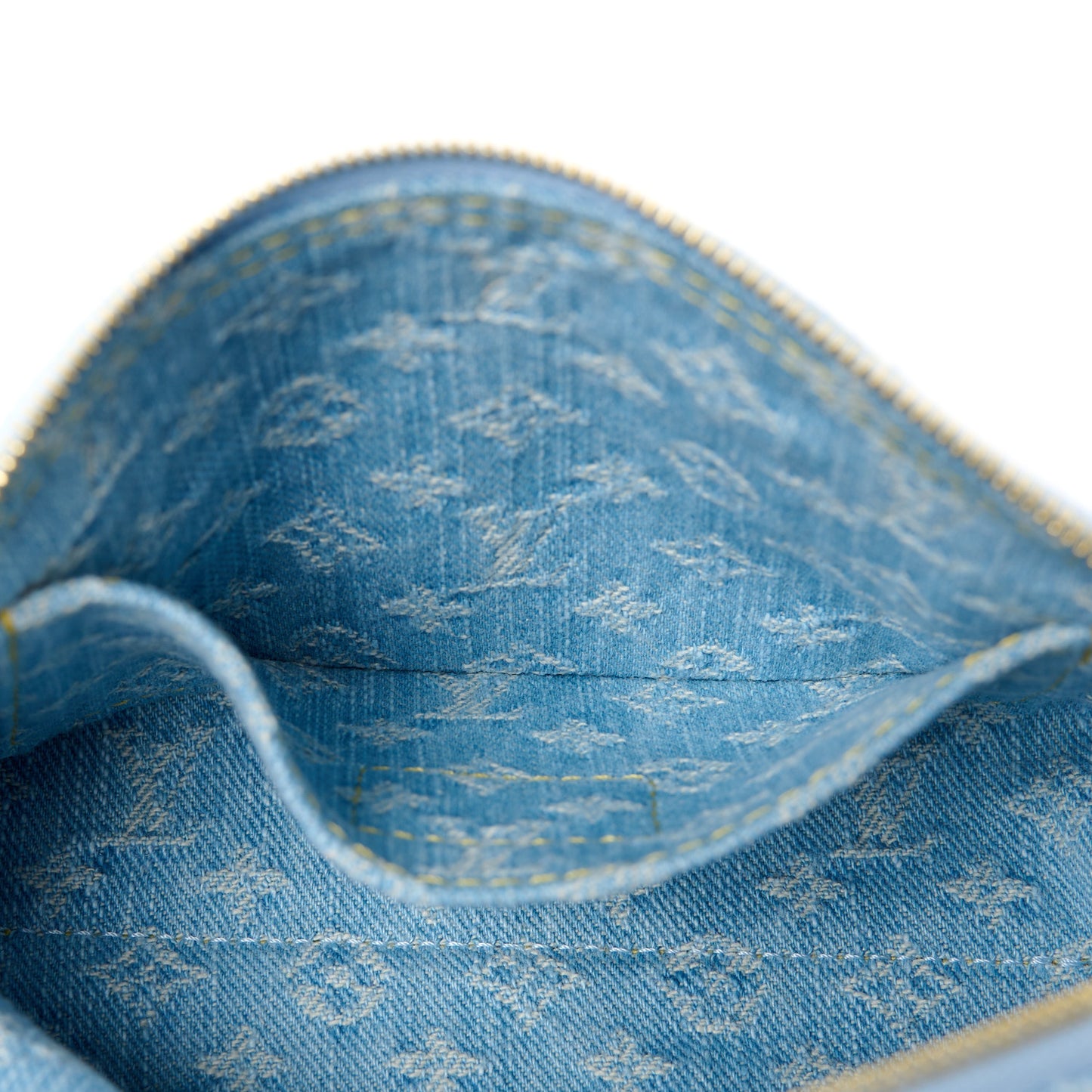 LOUIS VUITTON Denim Monogram Pochette Cosmetique PM Sky Blue
