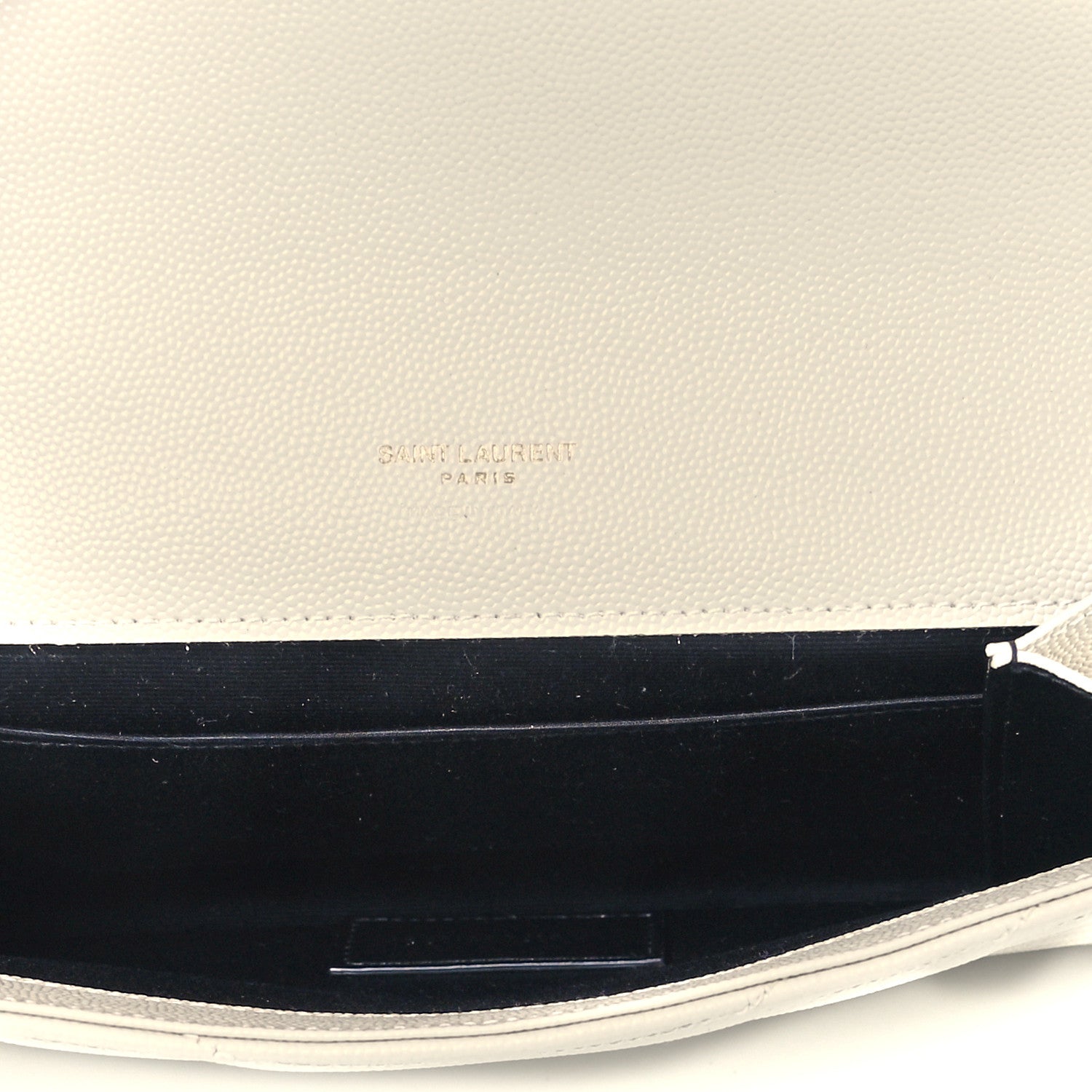 Saint Laurent Grain De Poudre Matelasse Chevron Monogram Envelope Clutch Blanc Vintage 5 of 8