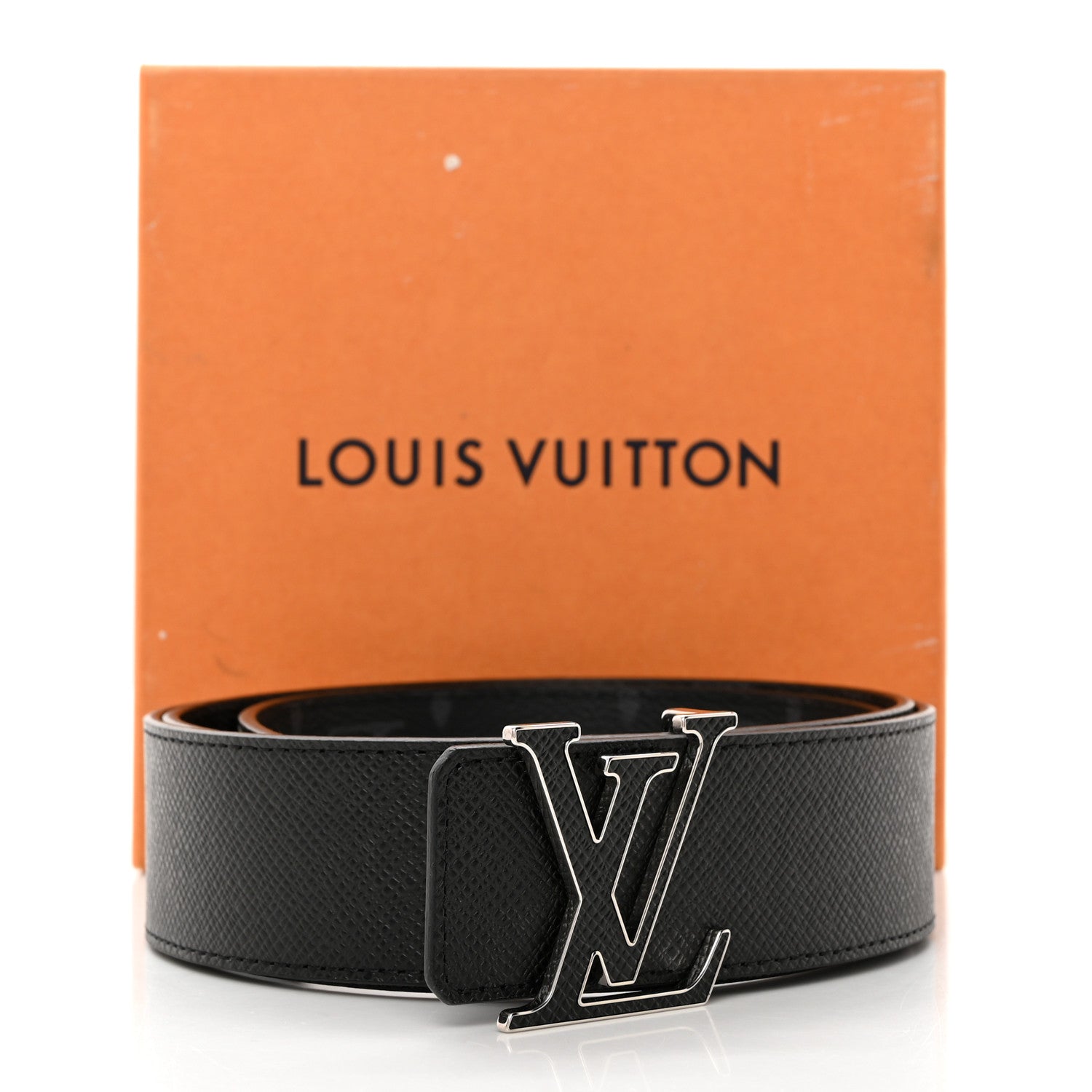 Louis Vuitton Monogram Eclipse Taigarama 40mm LV Initiales Reversible Belt 110 44 Black 3 of 7
