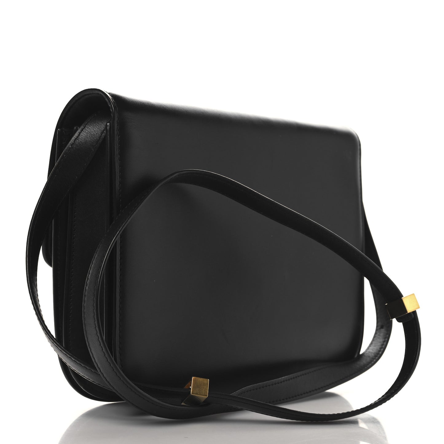 Box Calfskin Medium Classic Box Flap Bag Black