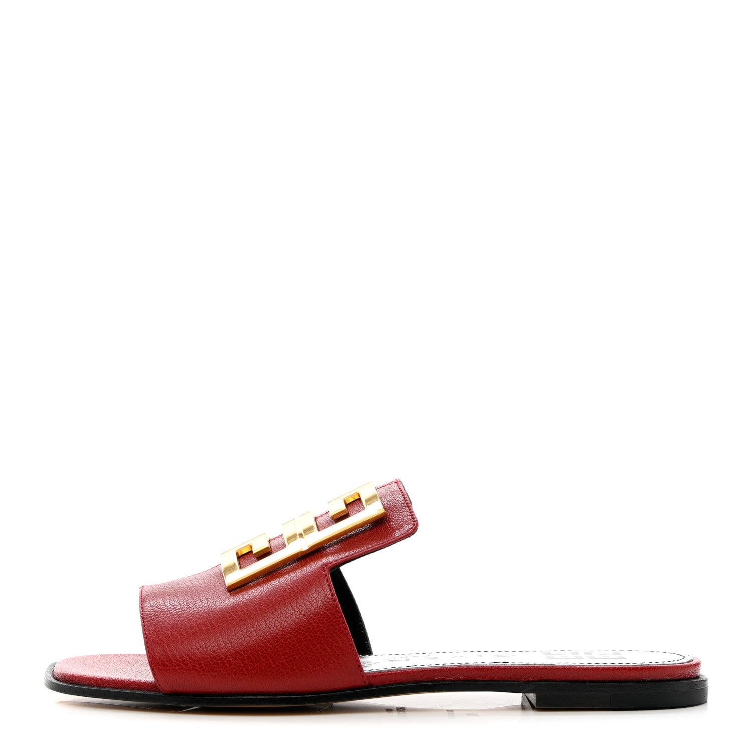 Givenchy Grained Calfskin 4G Flat Sandals 35 Red Cherry 1 of 13