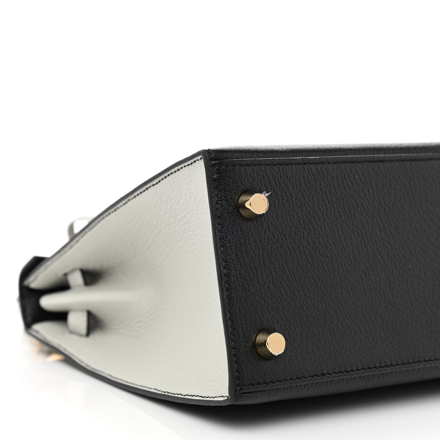 Chevre Mysore Bi-Color Horseshoe Kelly Sellier 25 Black Gris Mouette