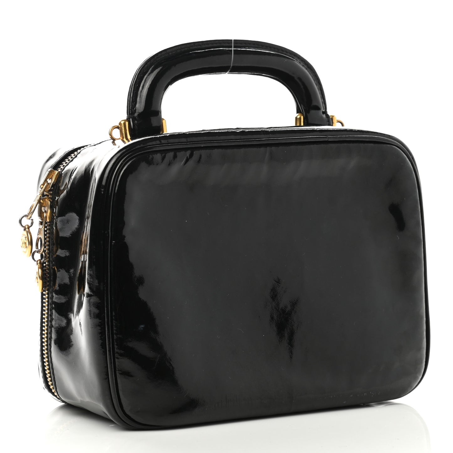 Patent CC Vanity Cosmetic Case Black