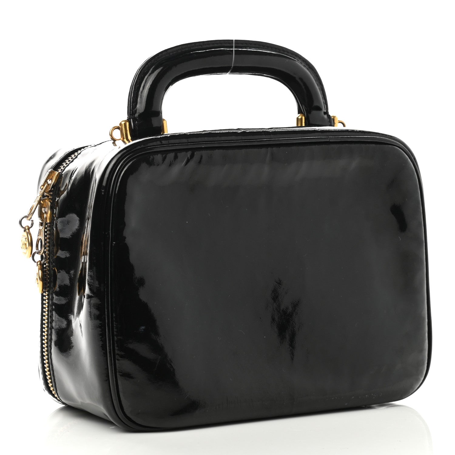 Chanel Patent CC Vanity Cosmetic Case Black 2 of 9