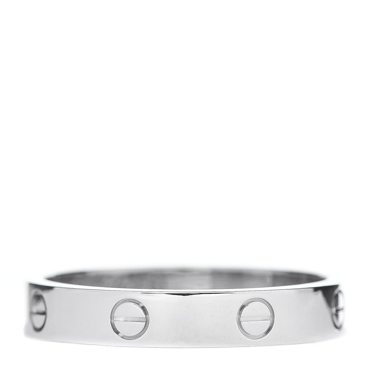 Cartier 18K White Gold Diamond 4mm LOVE Wedding Band Ring 63 10.5 3 of 4