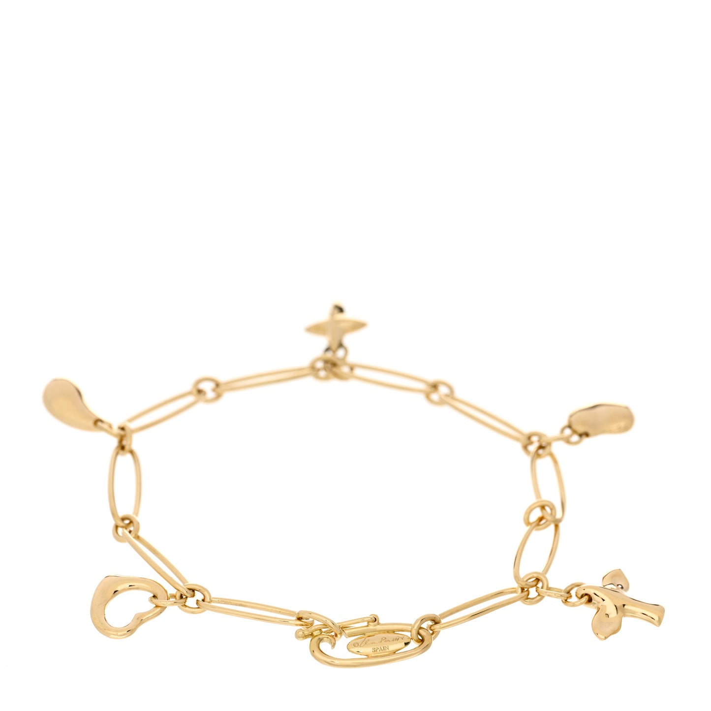 18K Yellow Gold Elsa Peretti Five Charm Bracelet