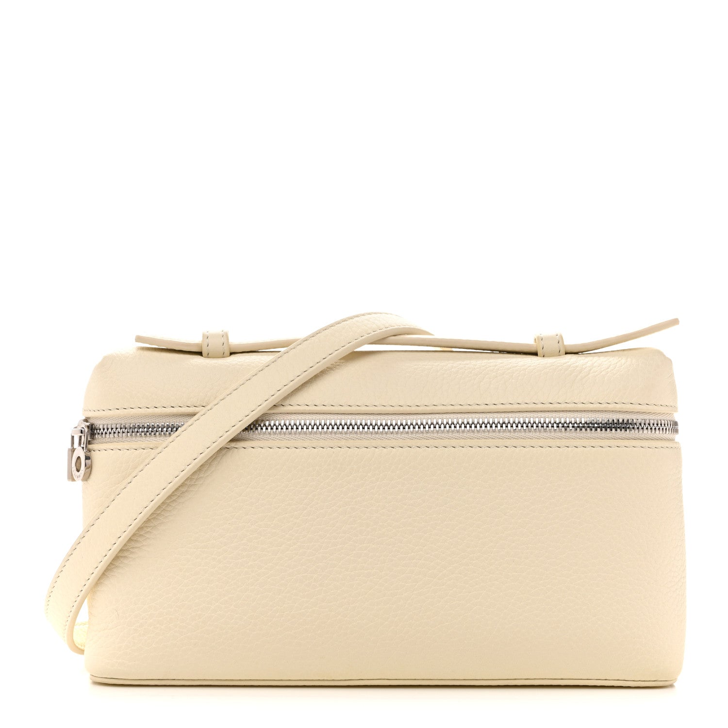 Loro Piana Grained Calfskin L19 Extra Pocket Pouch Whisper White
