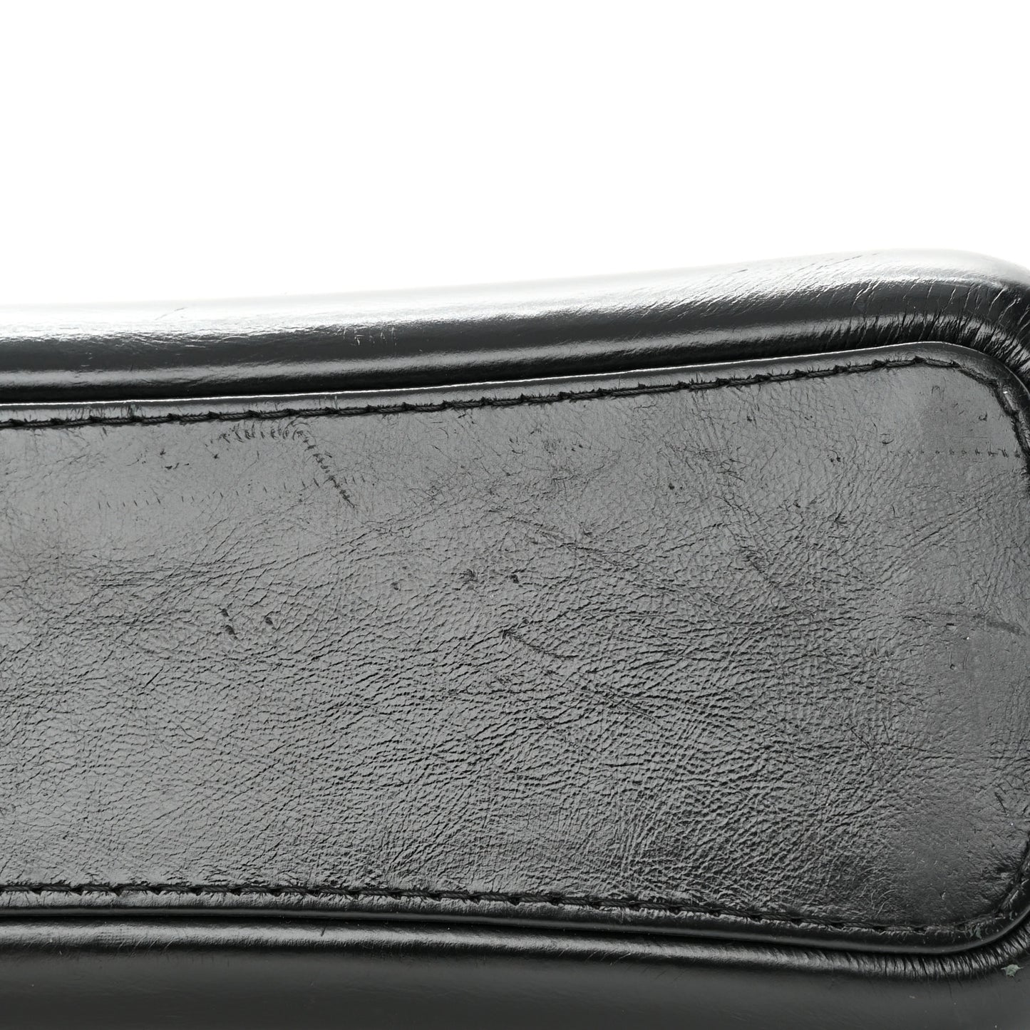Aged Calfskin Quilted Medium Gabrielle Hobo Black White